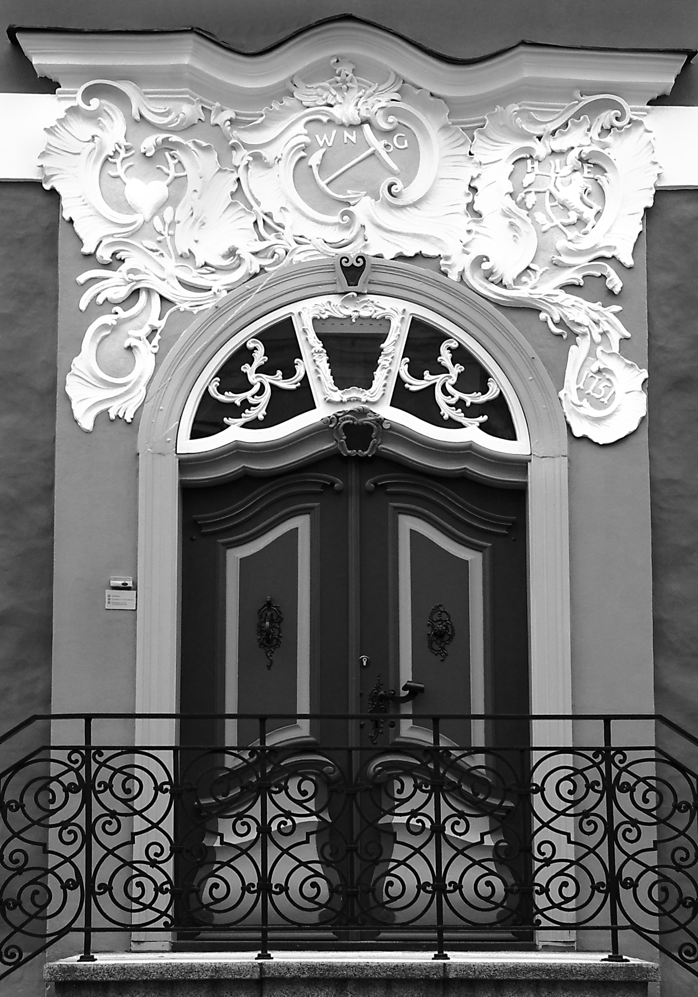 Pentax K100D Super + Pentax smc DA 18-55mm F3.5-5.6 AL sample photo. Door with black and white ornaments photography