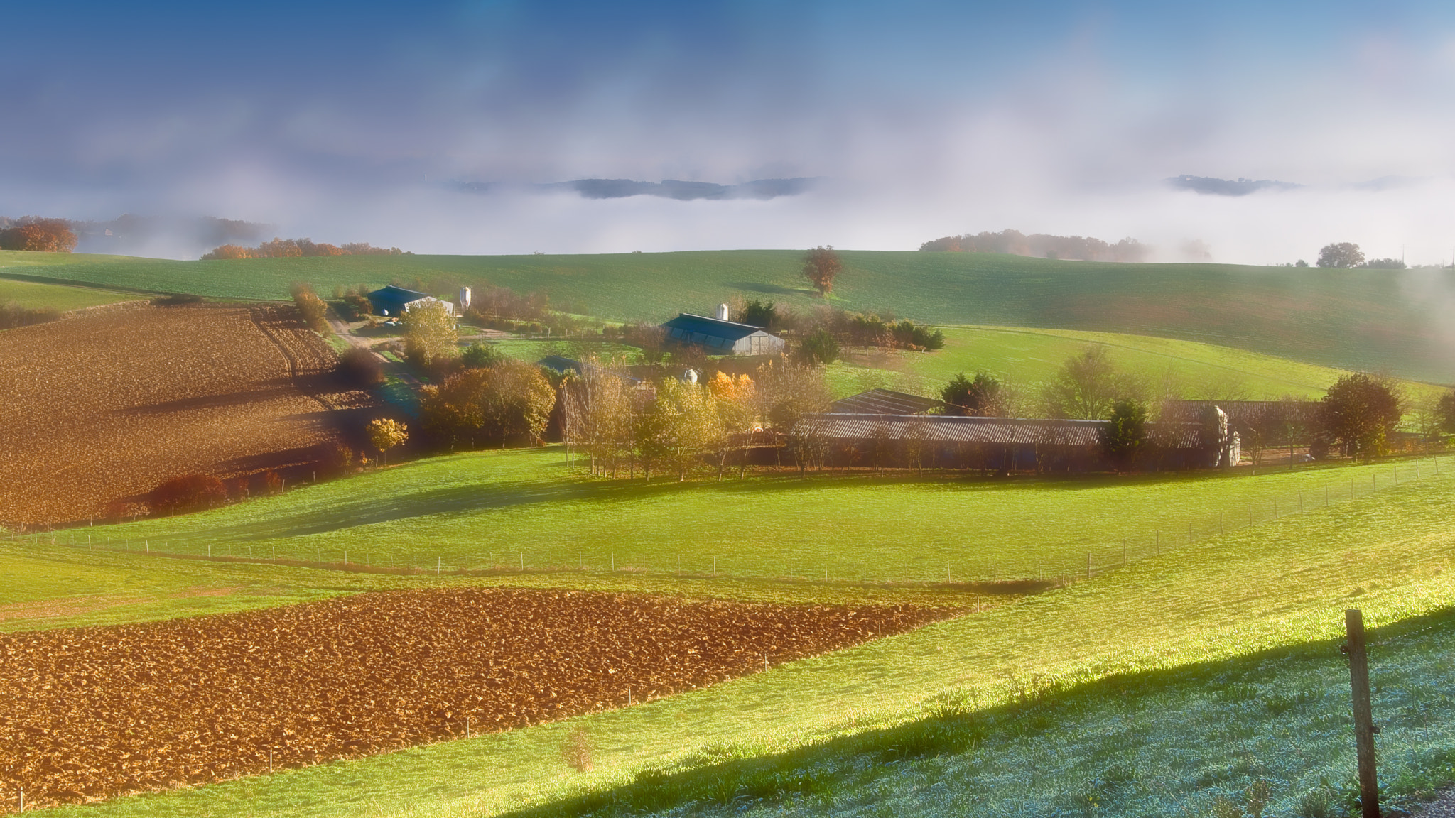 Canon EF-S 17-85mm F4-5.6 IS USM sample photo. Campagne paysage brumeux durban () modifier photography
