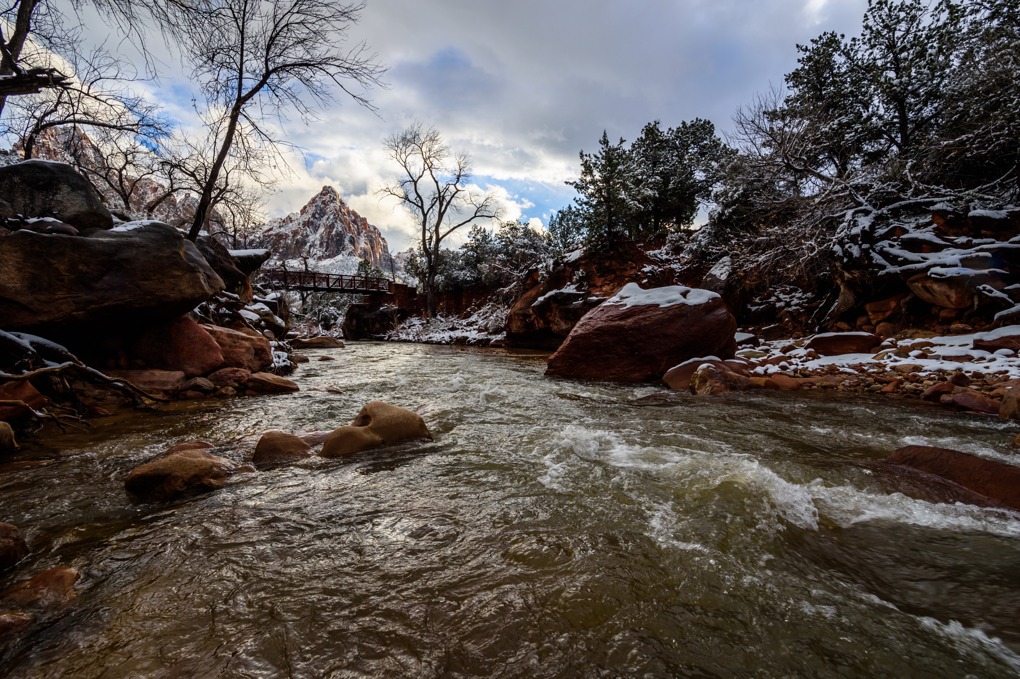 Samyang 14mm F2.8 ED AS IF UMC sample photo. Fading desert winter storm, zions np photography
