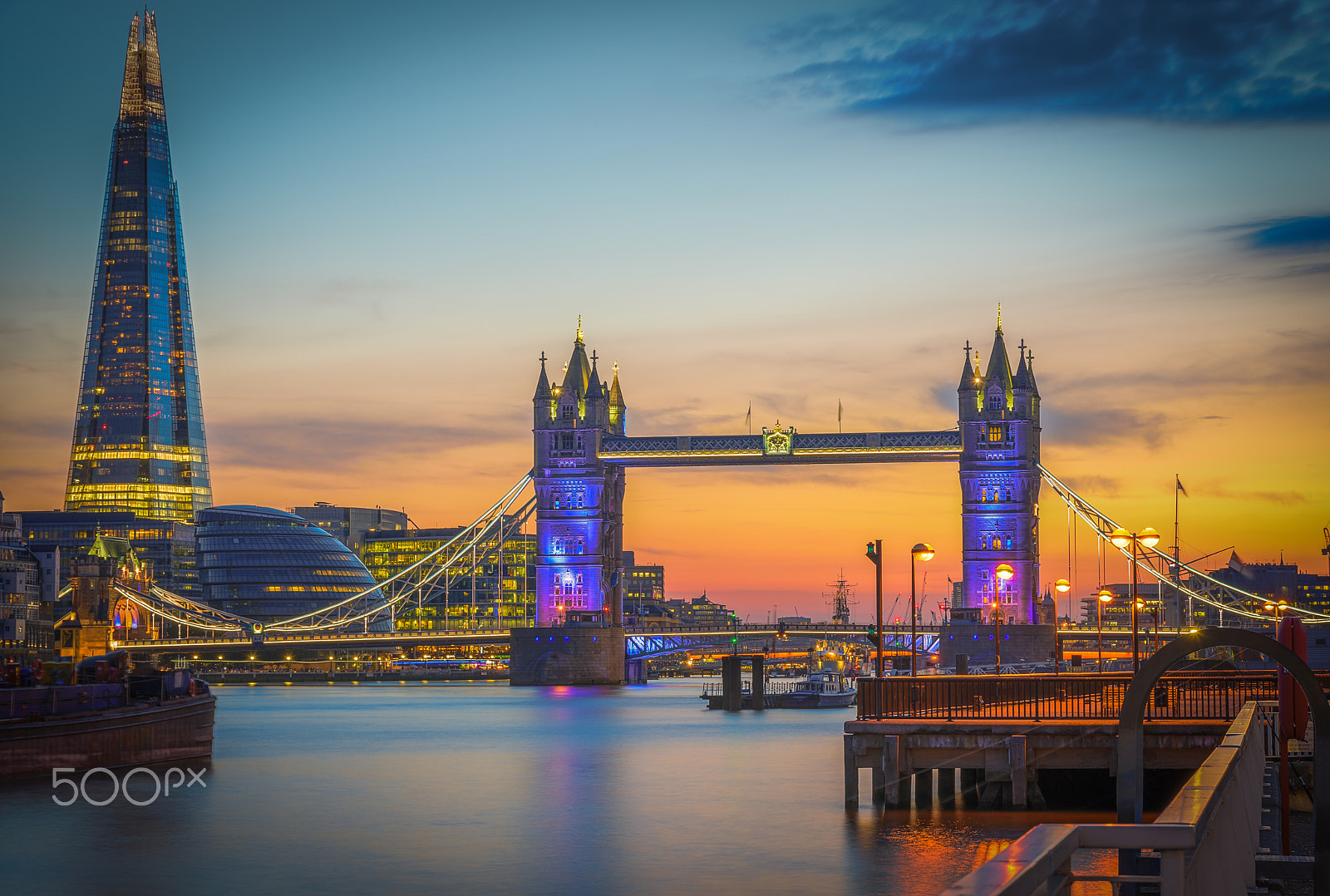 Nikon D810 + Sigma 24-105mm F4 DG OS HSM Art sample photo. Tower bridge @ sunset photography