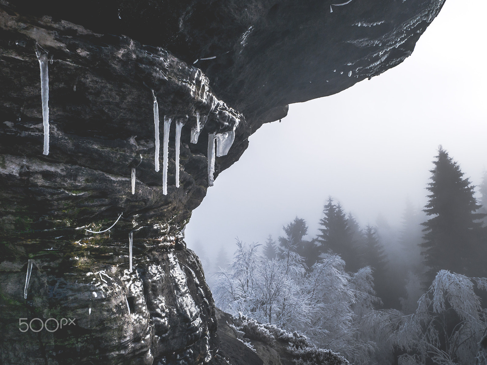 LUMIX G VARIO 12-60/F3.5-5.6 sample photo. Frozen rock photography