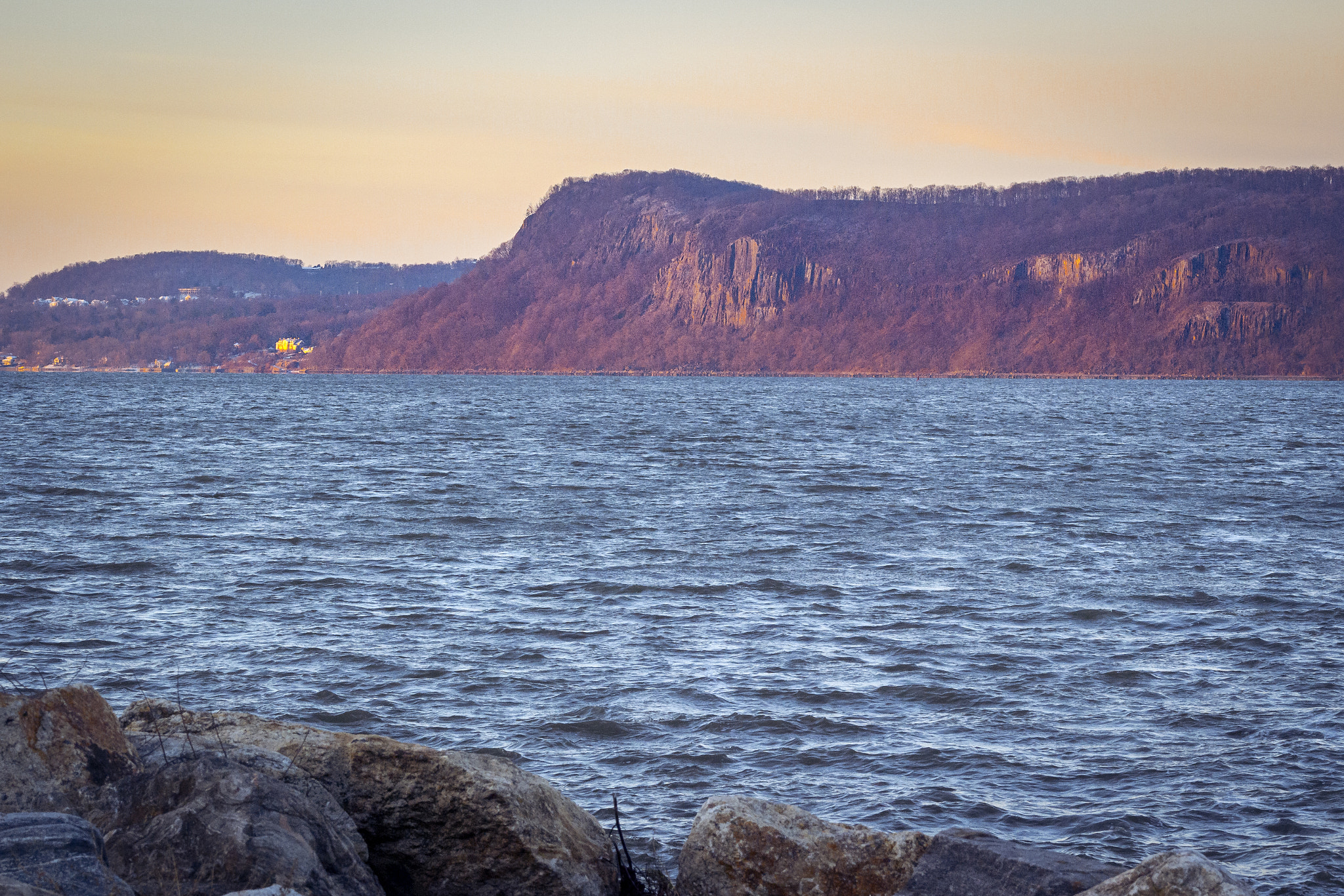 Canon EF 75-300mm f/4-5.6 USM sample photo. Sunrise on the hudson river photography
