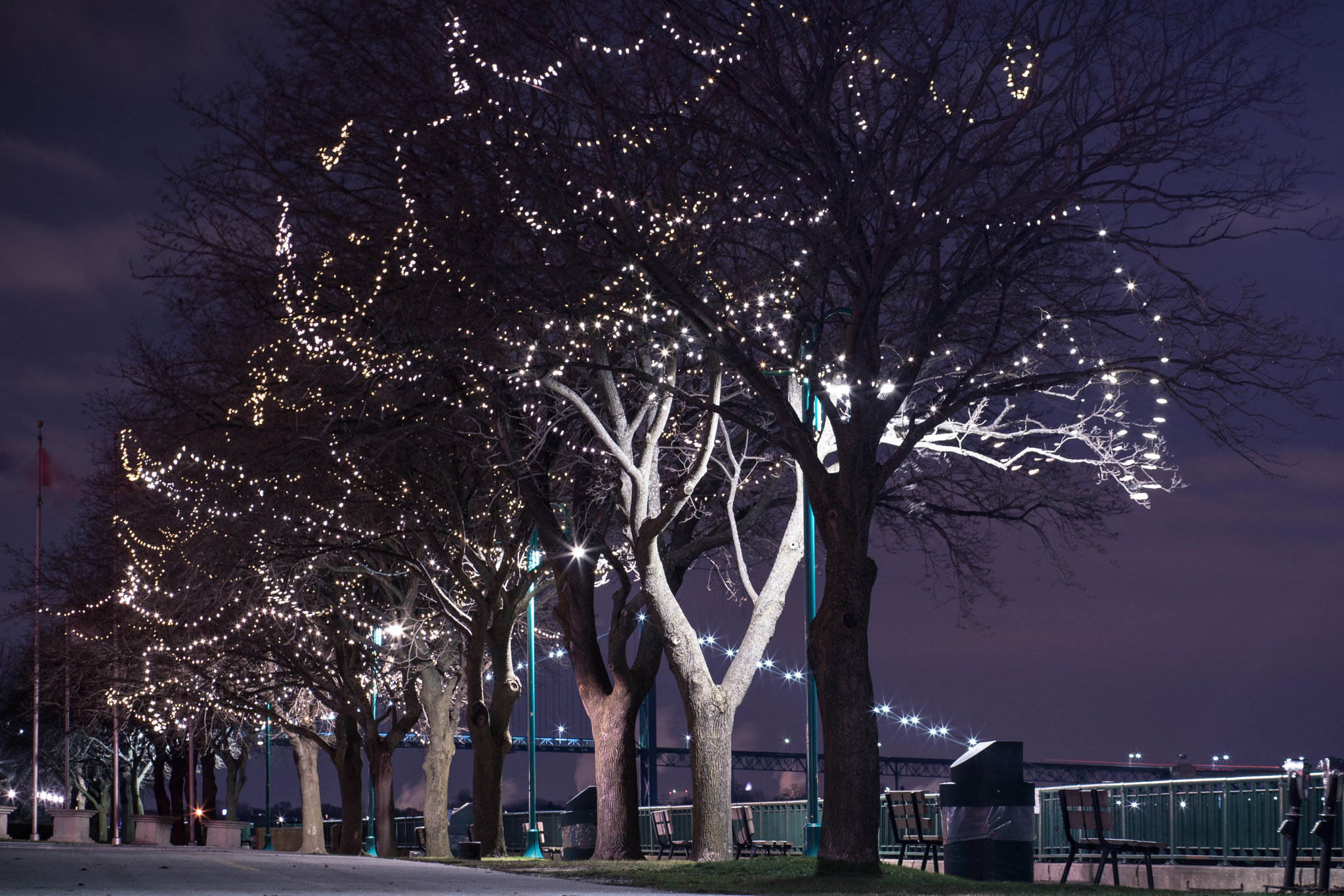 Canon EOS 80D + Canon EF 85mm F1.8 USM sample photo. Riverfront lights photography