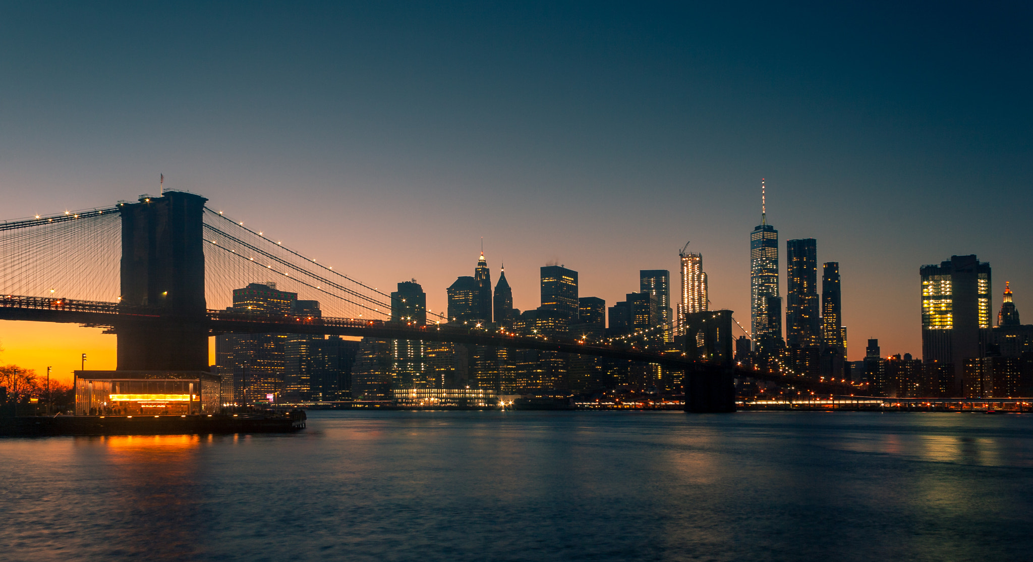 Canon EOS 400D (EOS Digital Rebel XTi / EOS Kiss Digital X) sample photo. Sunset, brooklyn bridge, manhattan photography