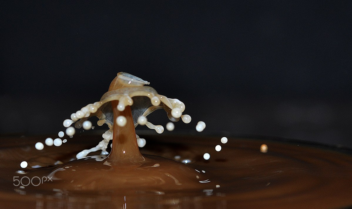 Nikon AF-S Micro-Nikkor 60mm F2.8G ED sample photo. Coffee with milkdrops photography
