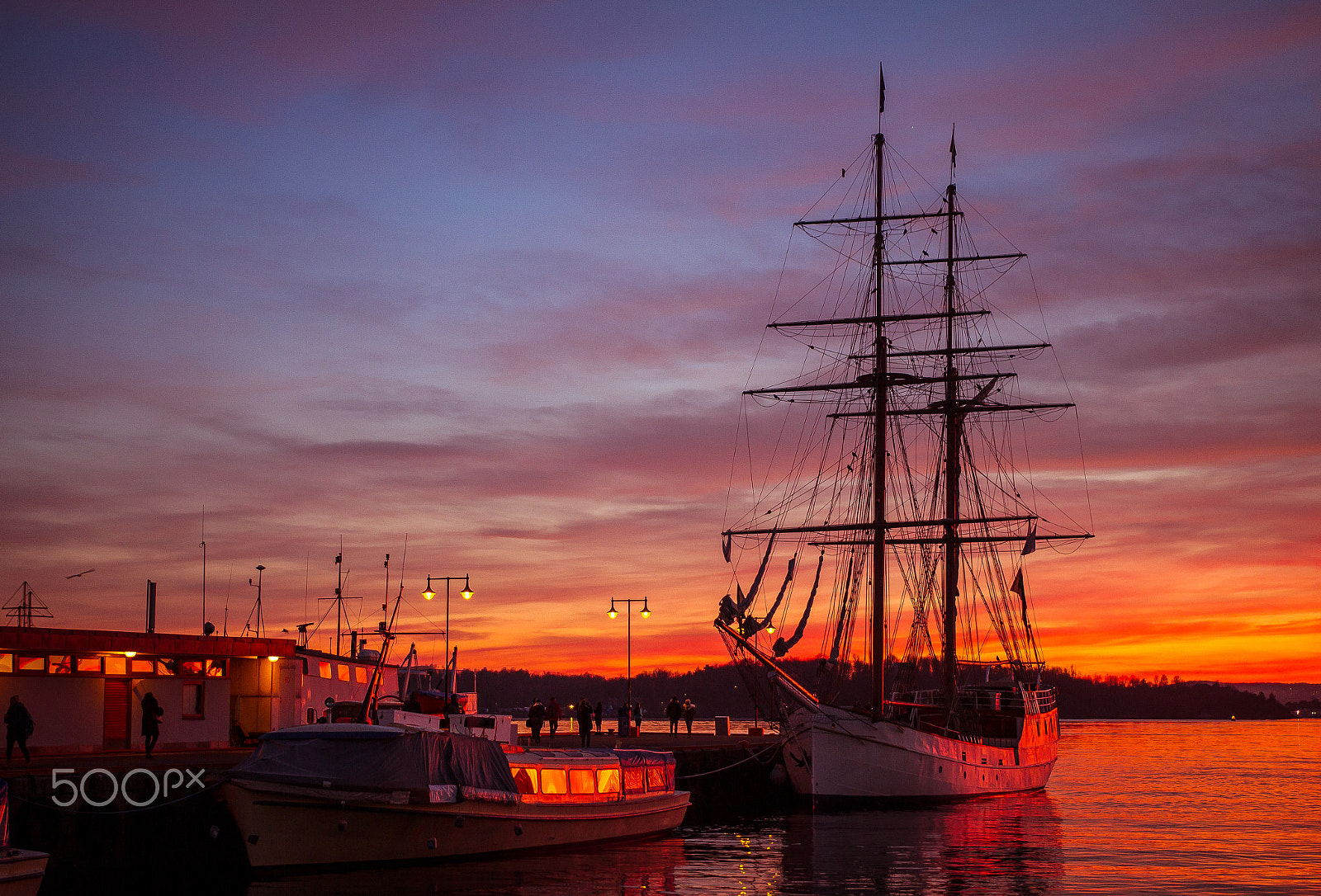 Sigma 18-35mm f/1.8 DC HSM sample photo. Sunset in harbor photography