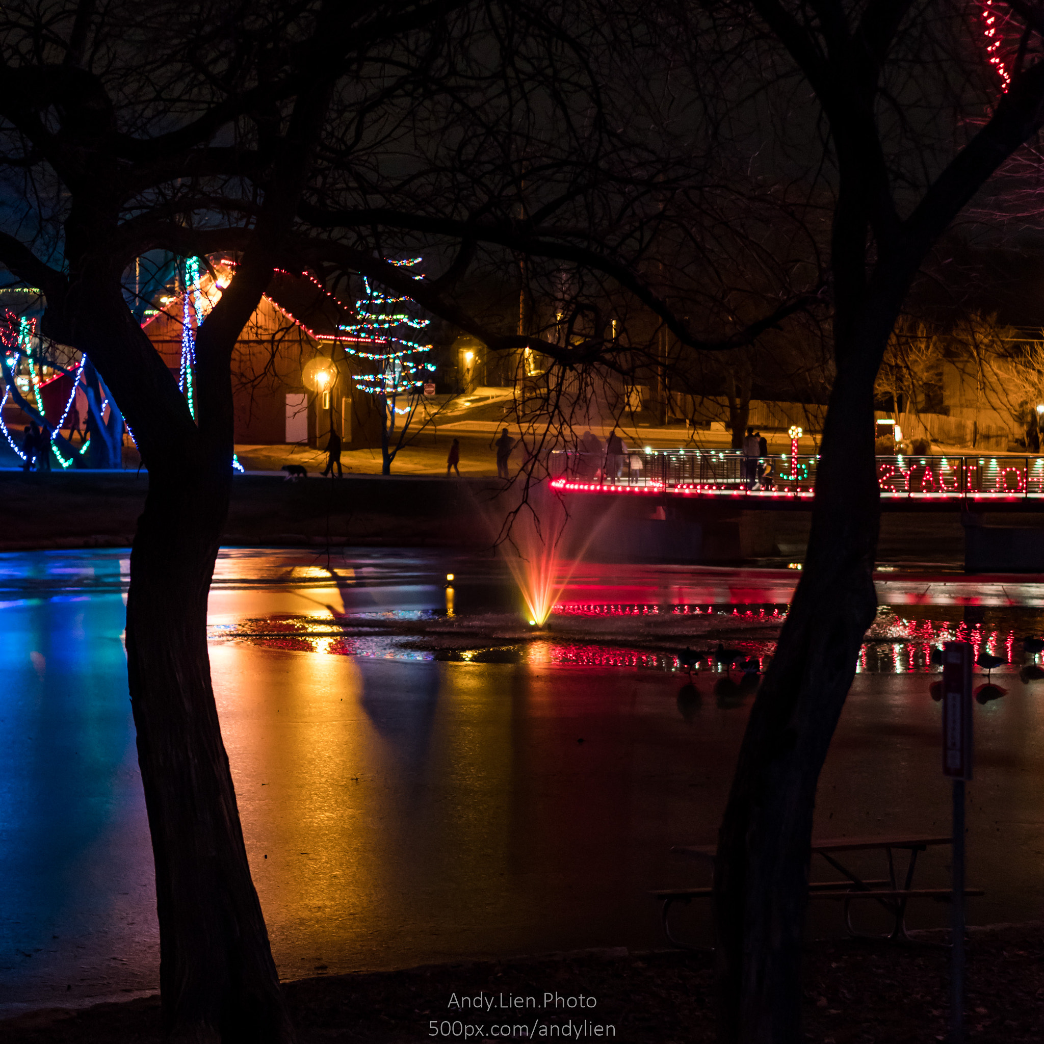 E 50mm F1.8 OSS sample photo. Christmas lights in kansas city photography
