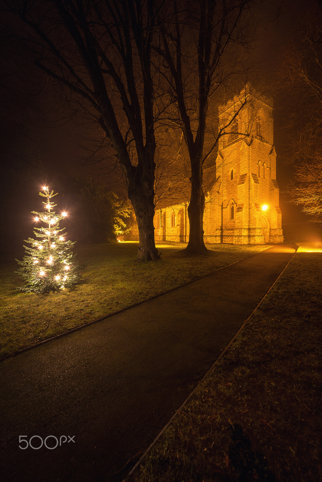 Nikon D610 + Sigma 12-24mm F4.5-5.6 II DG HSM sample photo. Christmas tree at st david's church,  miskin photography