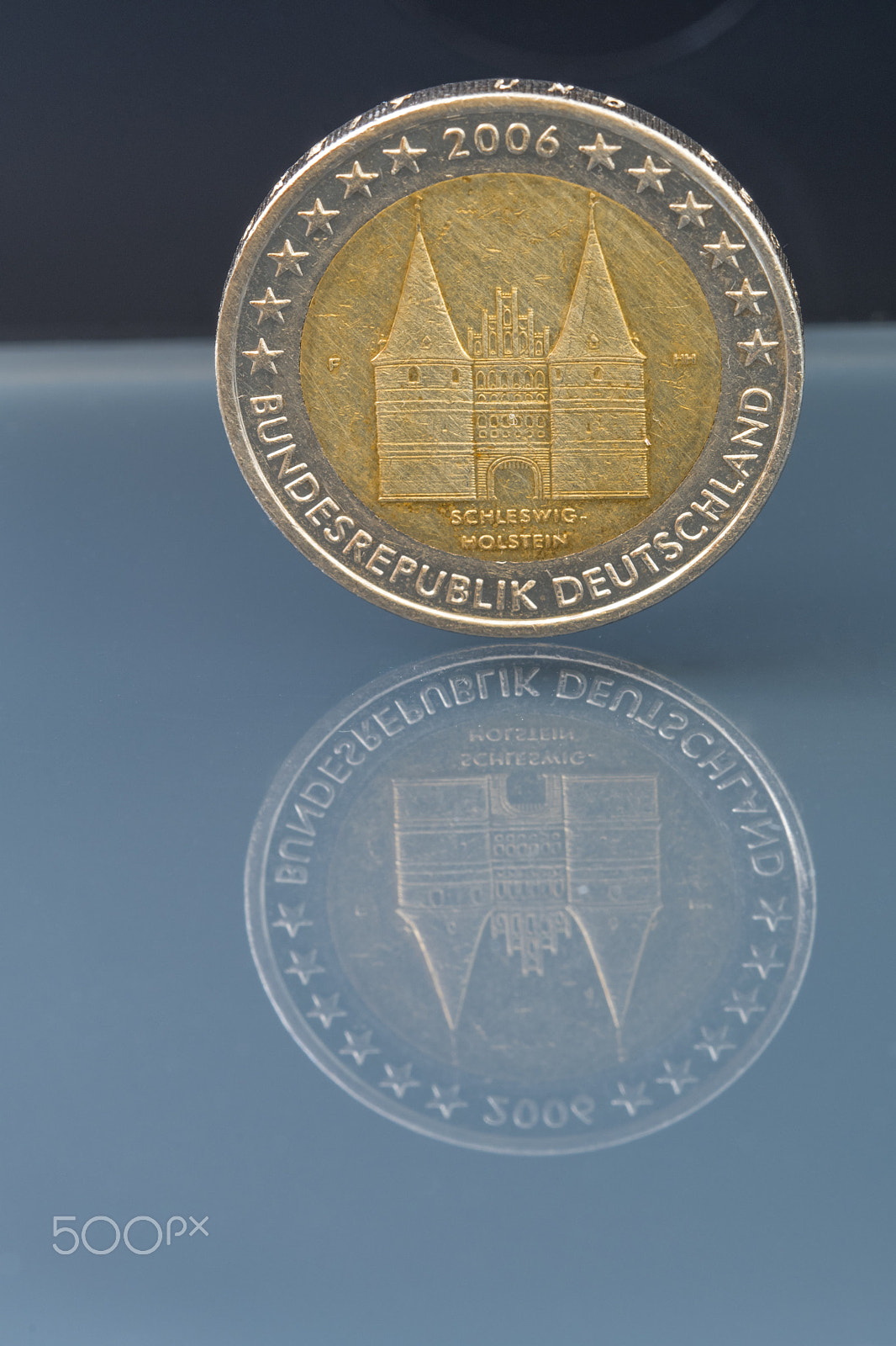 Sigma 105mm F2.8 EX DG OS HSM sample photo. Commemorative 2 eur coin; schleswig hollstein, germany photography