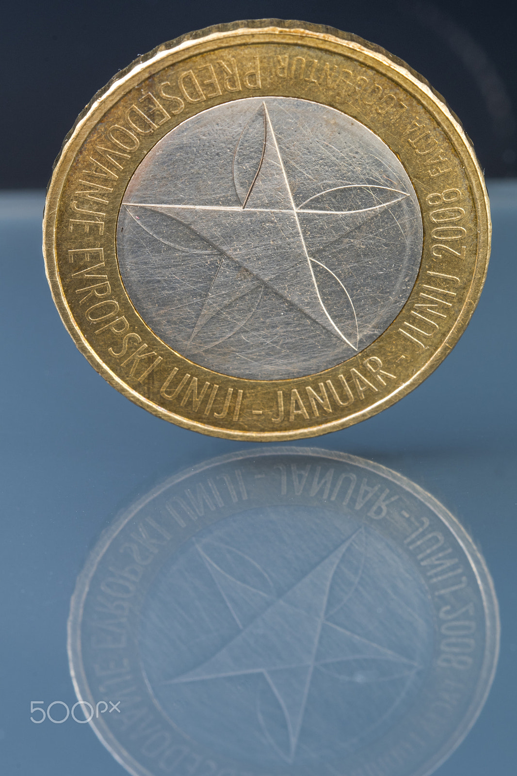 Sigma 105mm F2.8 EX DG OS HSM sample photo. Rare limited edition three 3 euro coin issued by slovenia photography