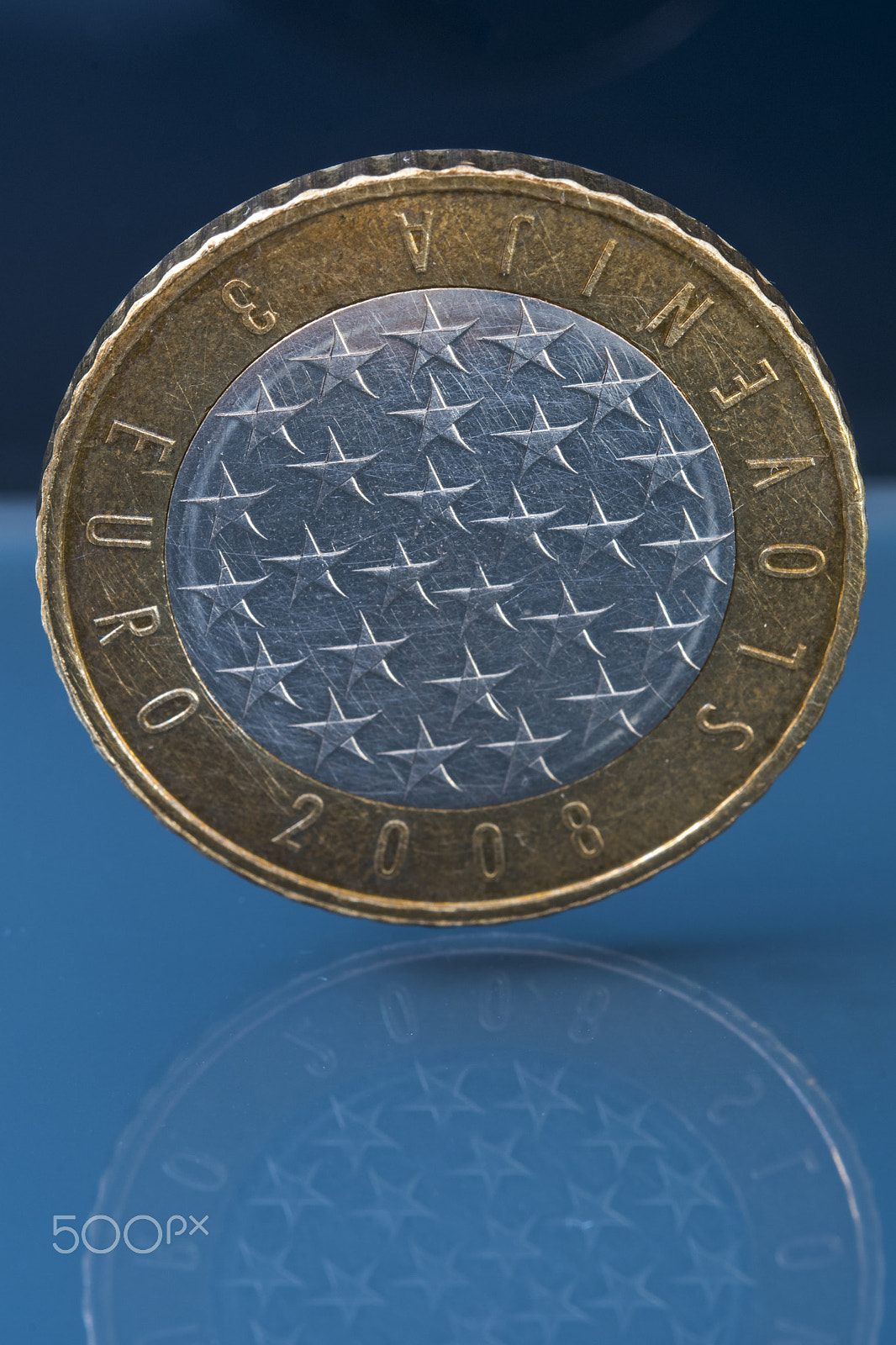 Sigma 105mm F2.8 EX DG OS HSM sample photo. Rare limited edition three 3 euro coin issued by slovenia photography