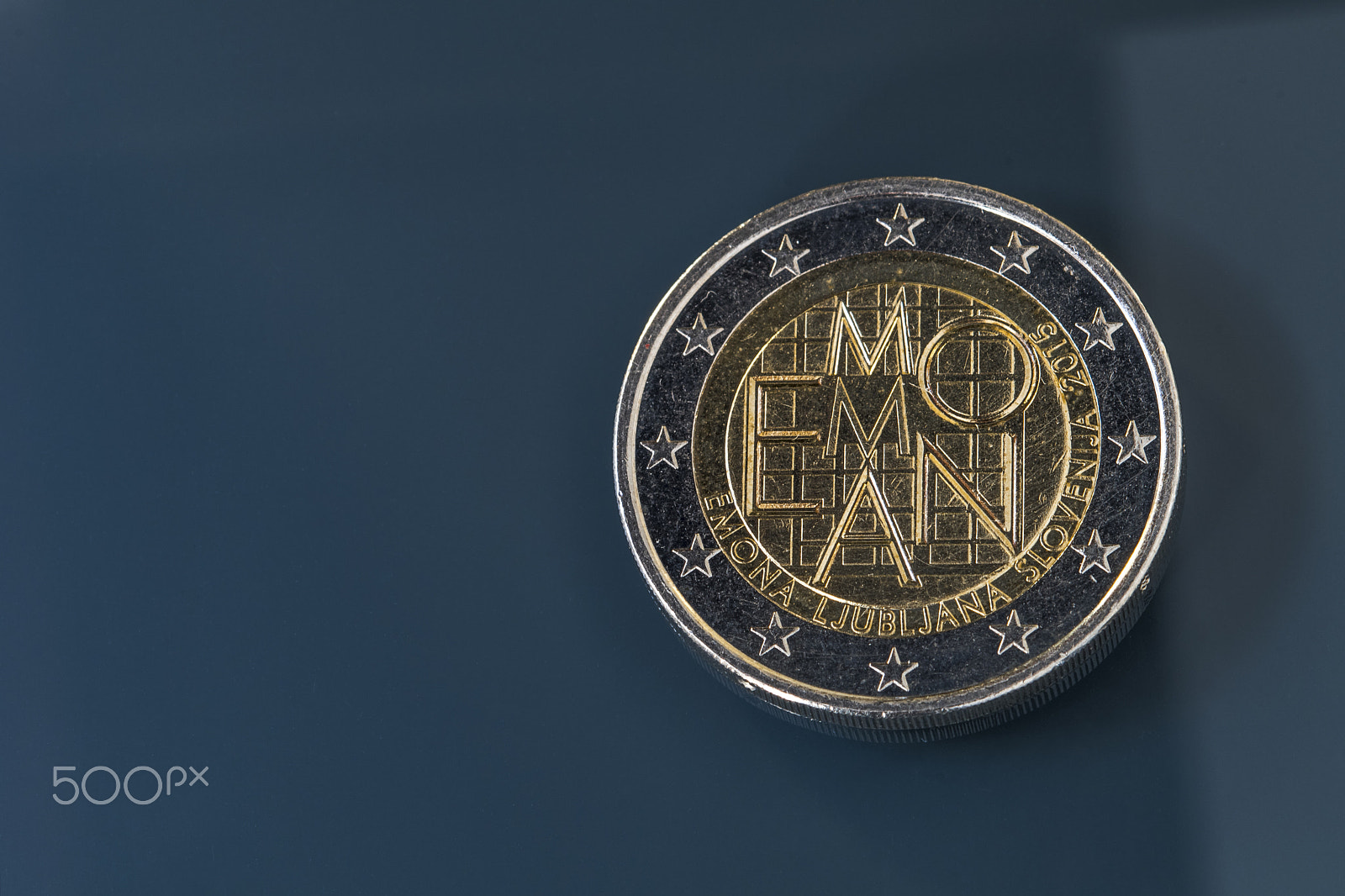 Sigma 105mm F2.8 EX DG OS HSM sample photo. Commemorative 2 eur coin emona, slovenia photography