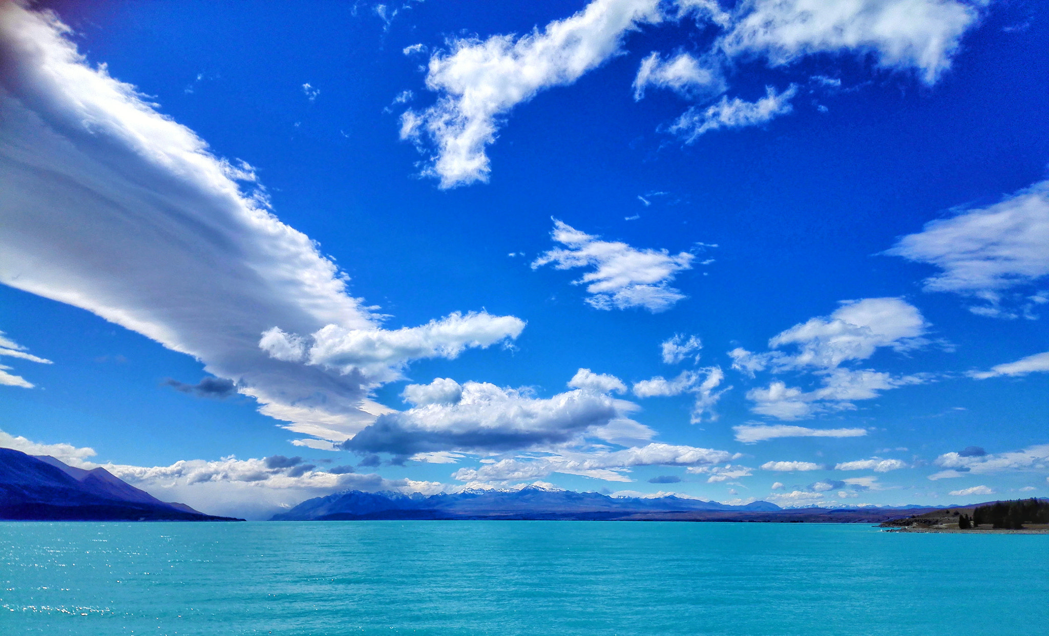 HUAWEI H60-L11 sample photo. Cloud of lake pukaki photography