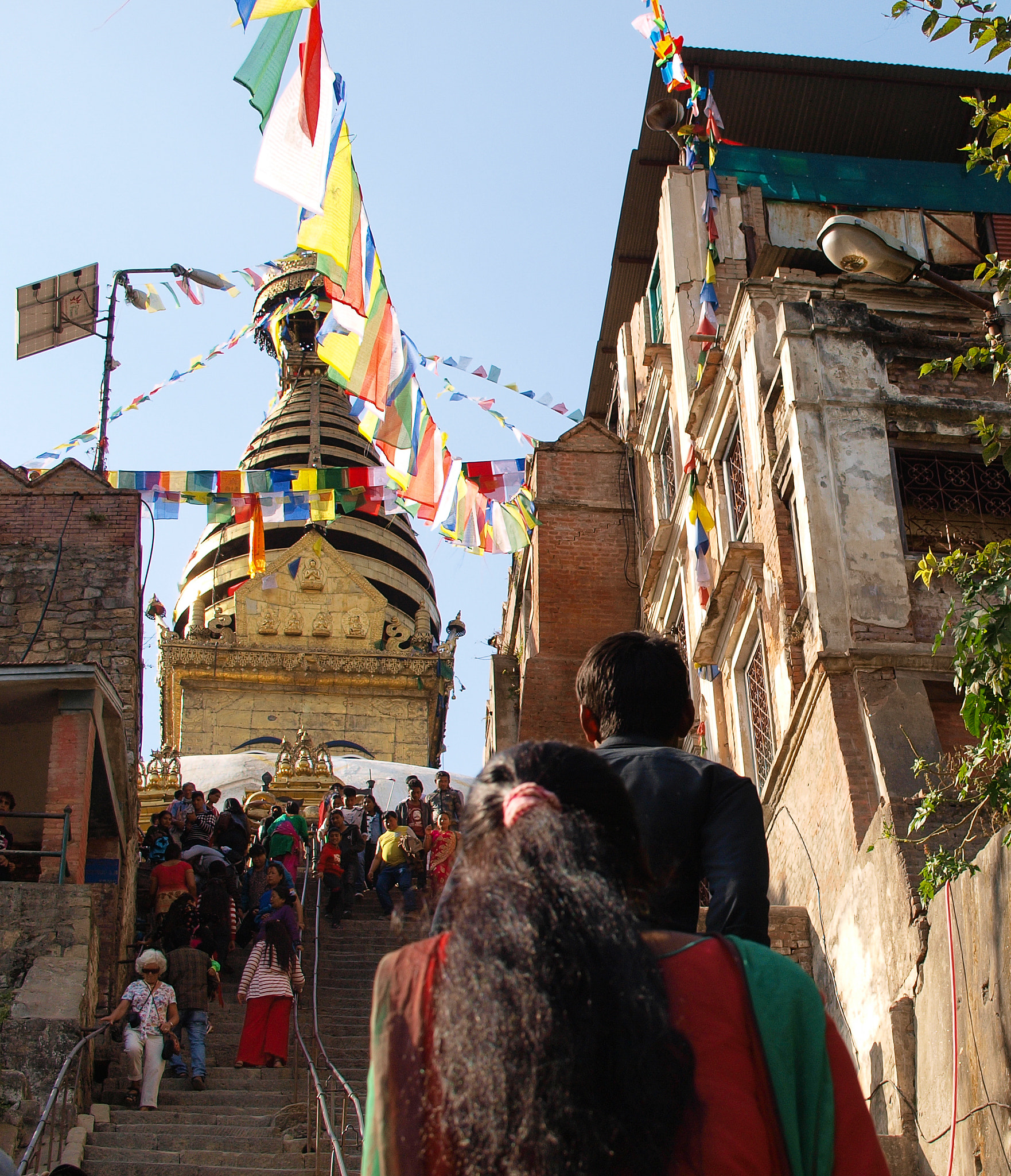 Olympus Zuiko Digital 25mm F2.8 Pancake sample photo. Walking up to swayambunath photography