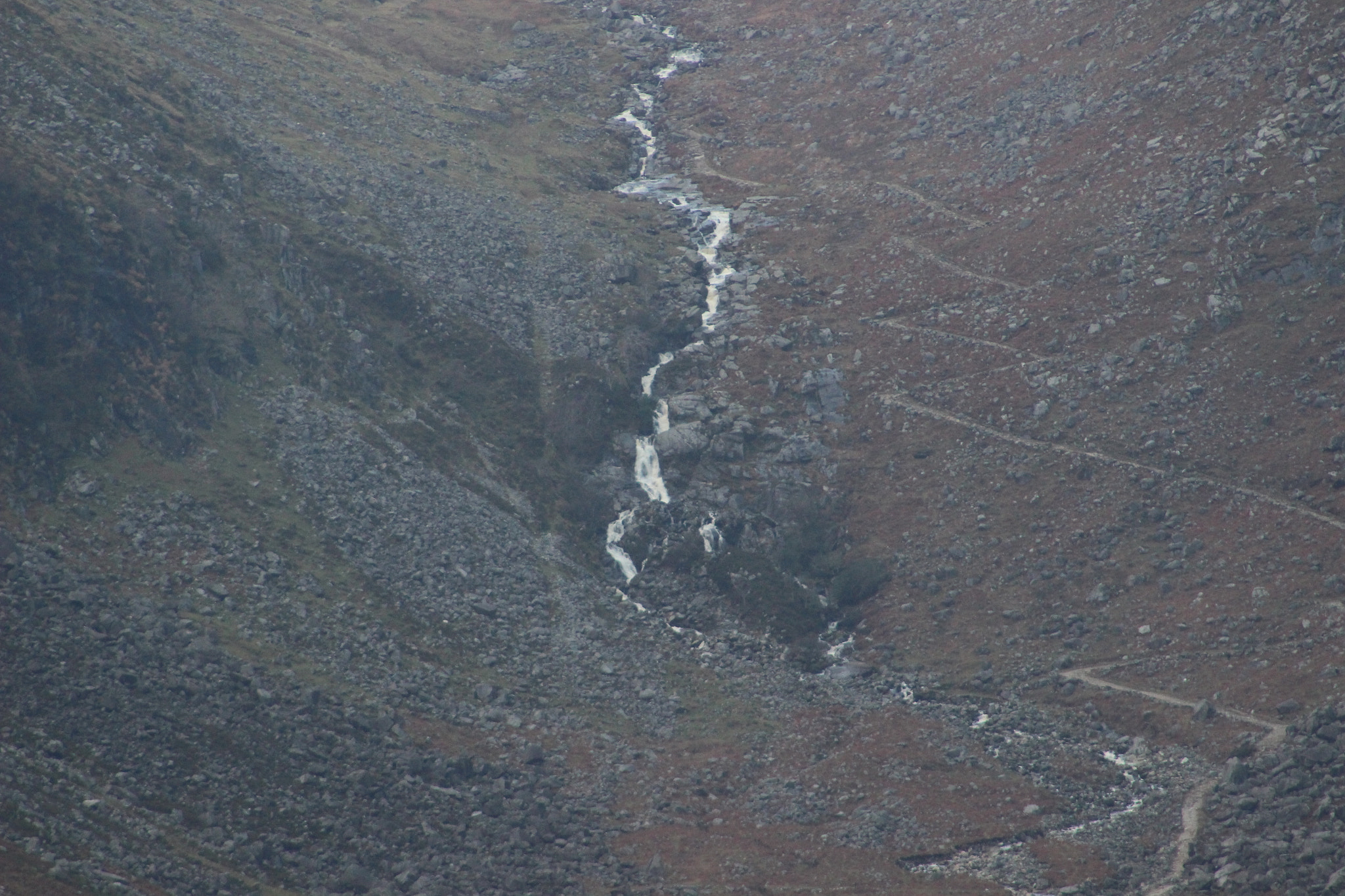 Canon EOS 100D (EOS Rebel SL1 / EOS Kiss X7) + EF75-300mm f/4-5.6 sample photo. Glenmacnass waterfall from a distance photography