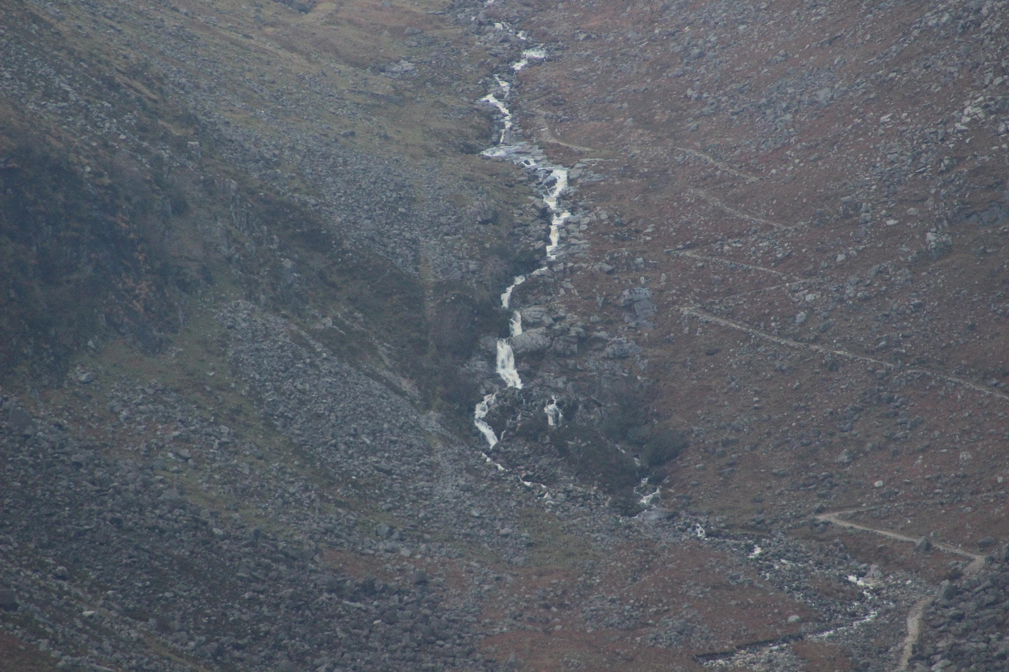 Canon EOS 100D (EOS Rebel SL1 / EOS Kiss X7) + EF75-300mm f/4-5.6 sample photo. Glenmacnass waterfall from a distance photography