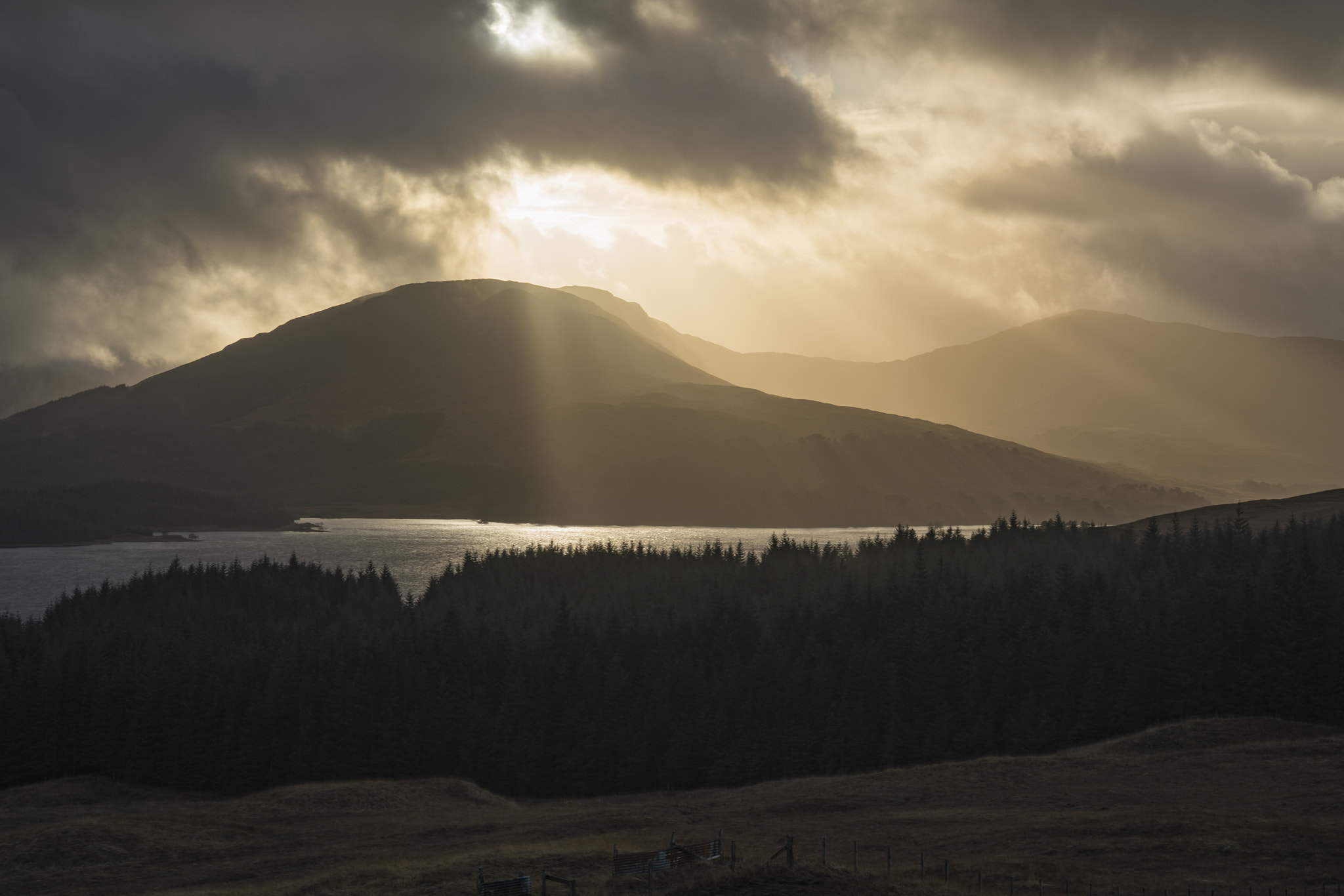 Sony a7R II + ZEISS Loxia 85mm F2.4 sample photo. Sunset over scotland photography