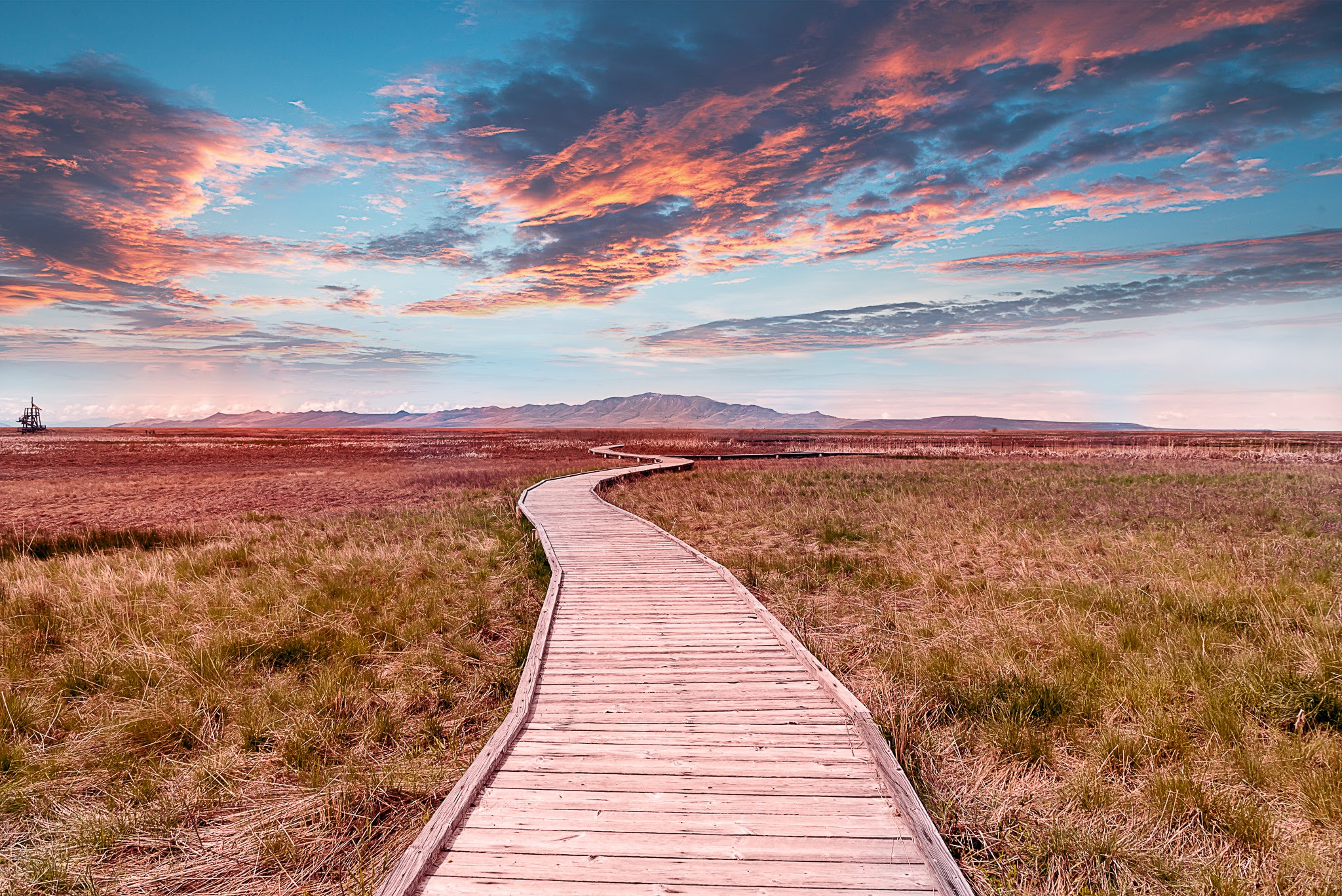 Nikon D750 + Sigma 24-70mm F2.8 EX DG Macro sample photo. Boardwalk evening photography