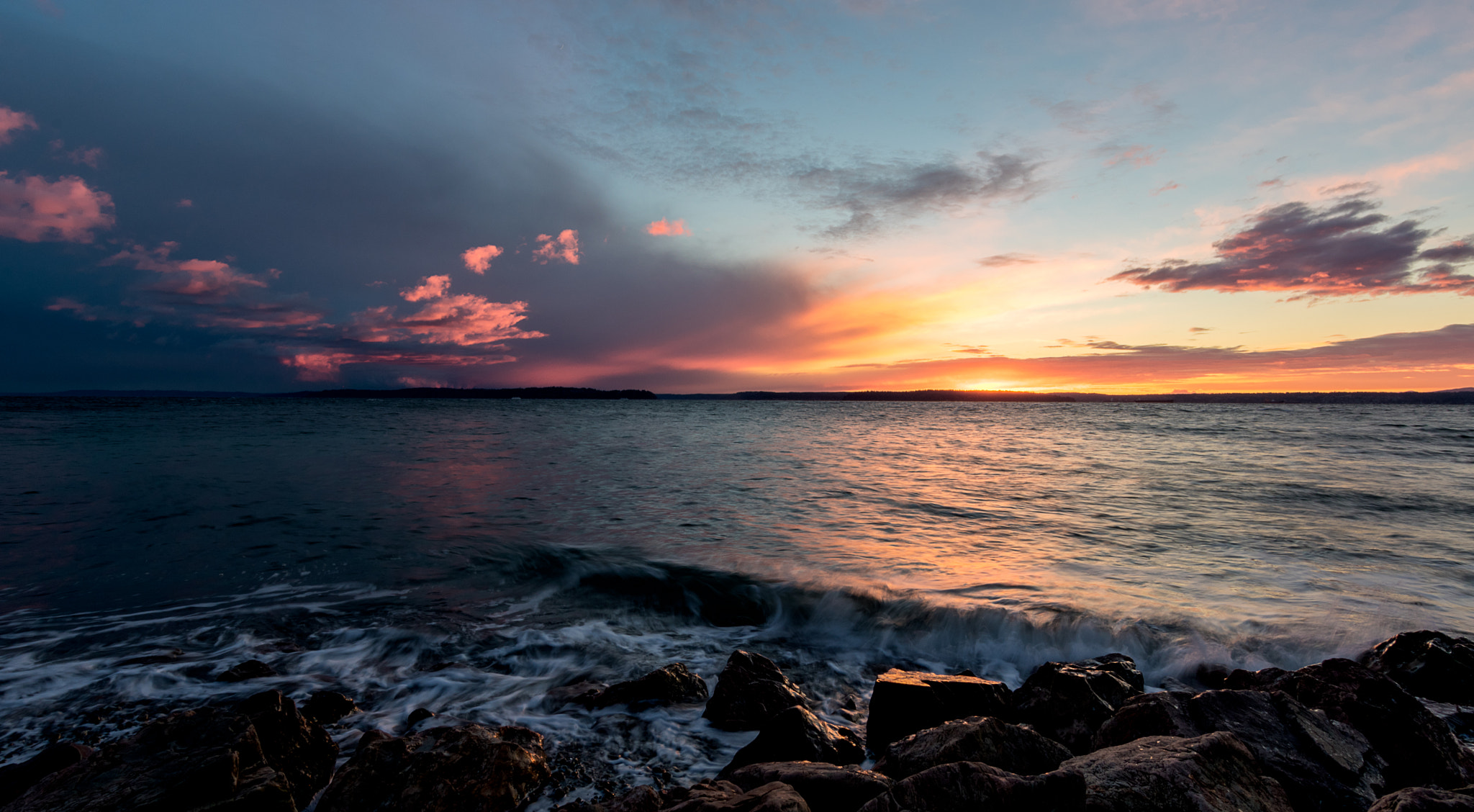 Nikon D500 sample photo. Sunset on alki beach photography