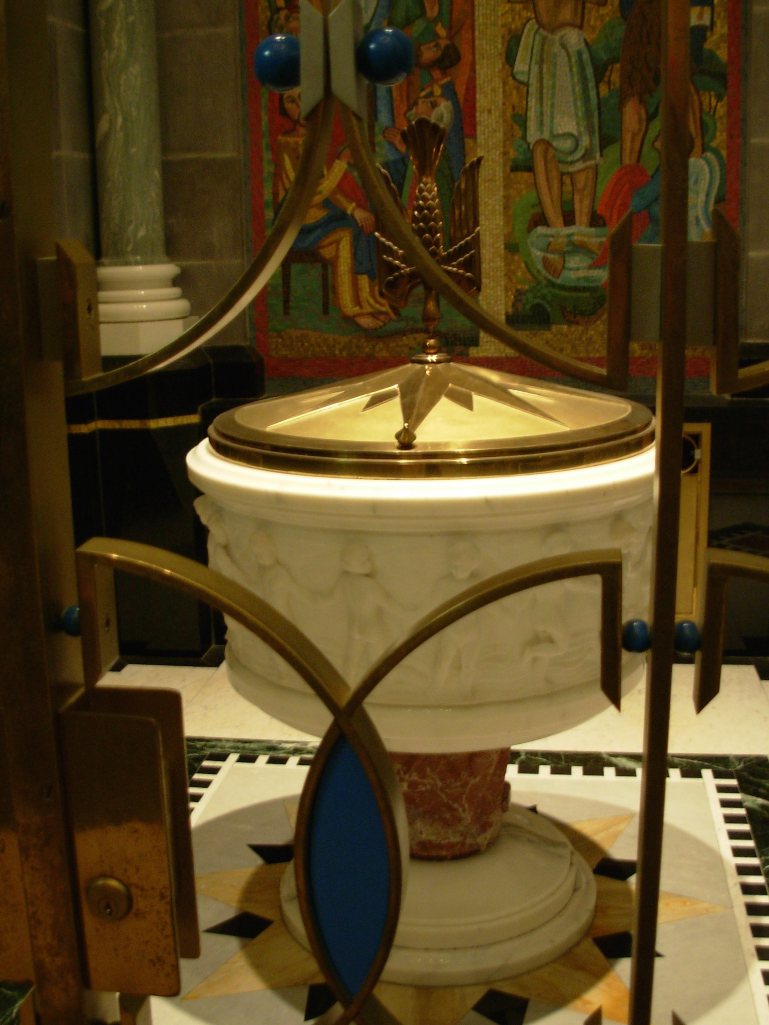 Nikon COOLPIX L1 sample photo. Baptismal font, ste anne de beaupre, pq canada photography