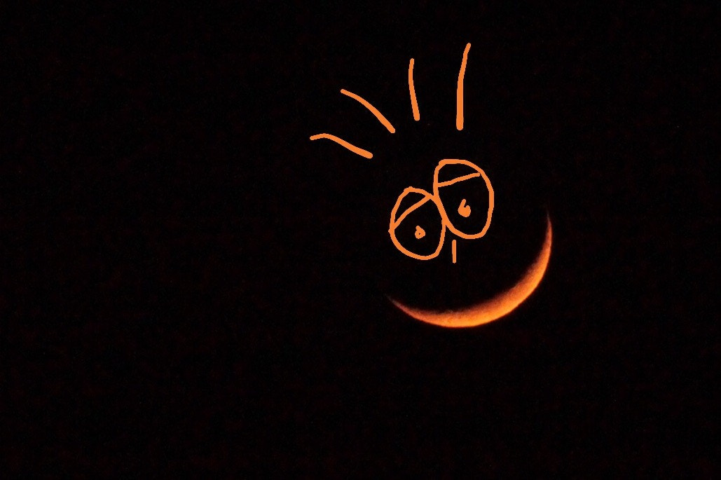Canon EF-S 55-250mm F4-5.6 IS II sample photo. Smiling moon photography