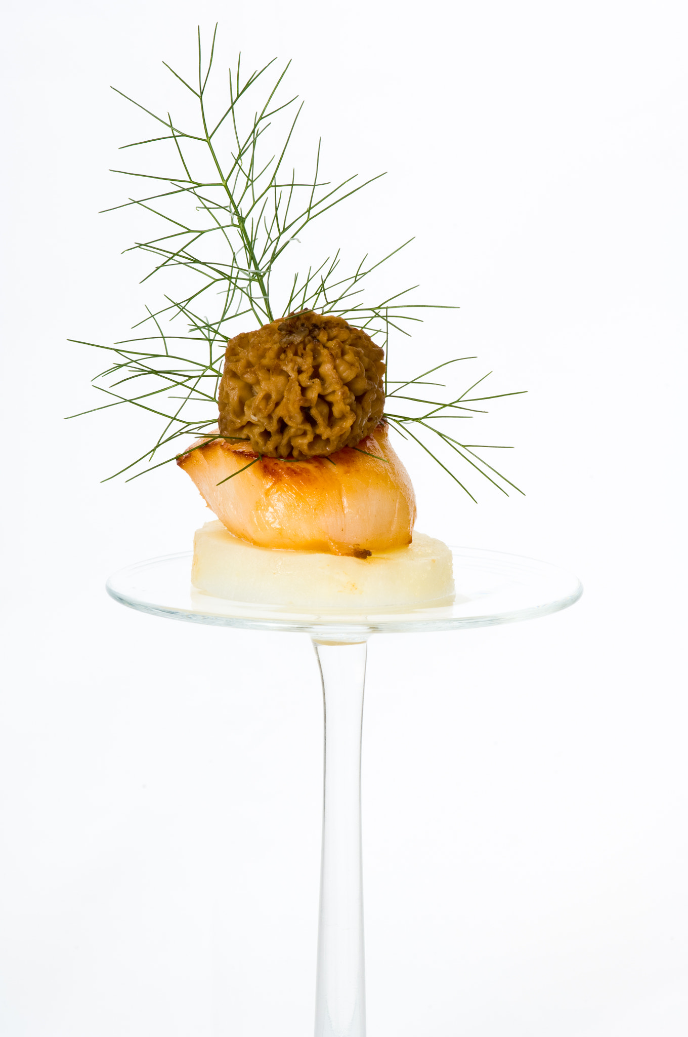 Nikon D2X + Nikon AF-S Micro-Nikkor 105mm F2.8G IF-ED VR sample photo. Entree with scallop and dill photography
