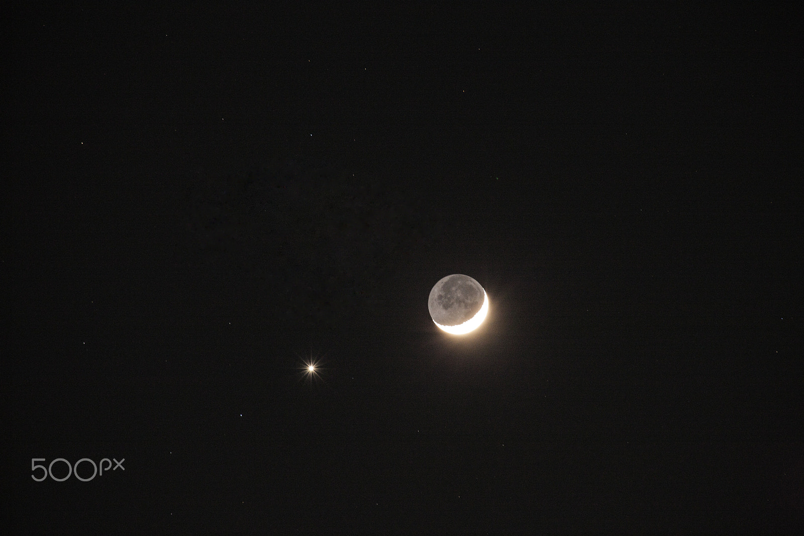 Canon EOS-1Ds Mark III sample photo. Venus and the moon photography