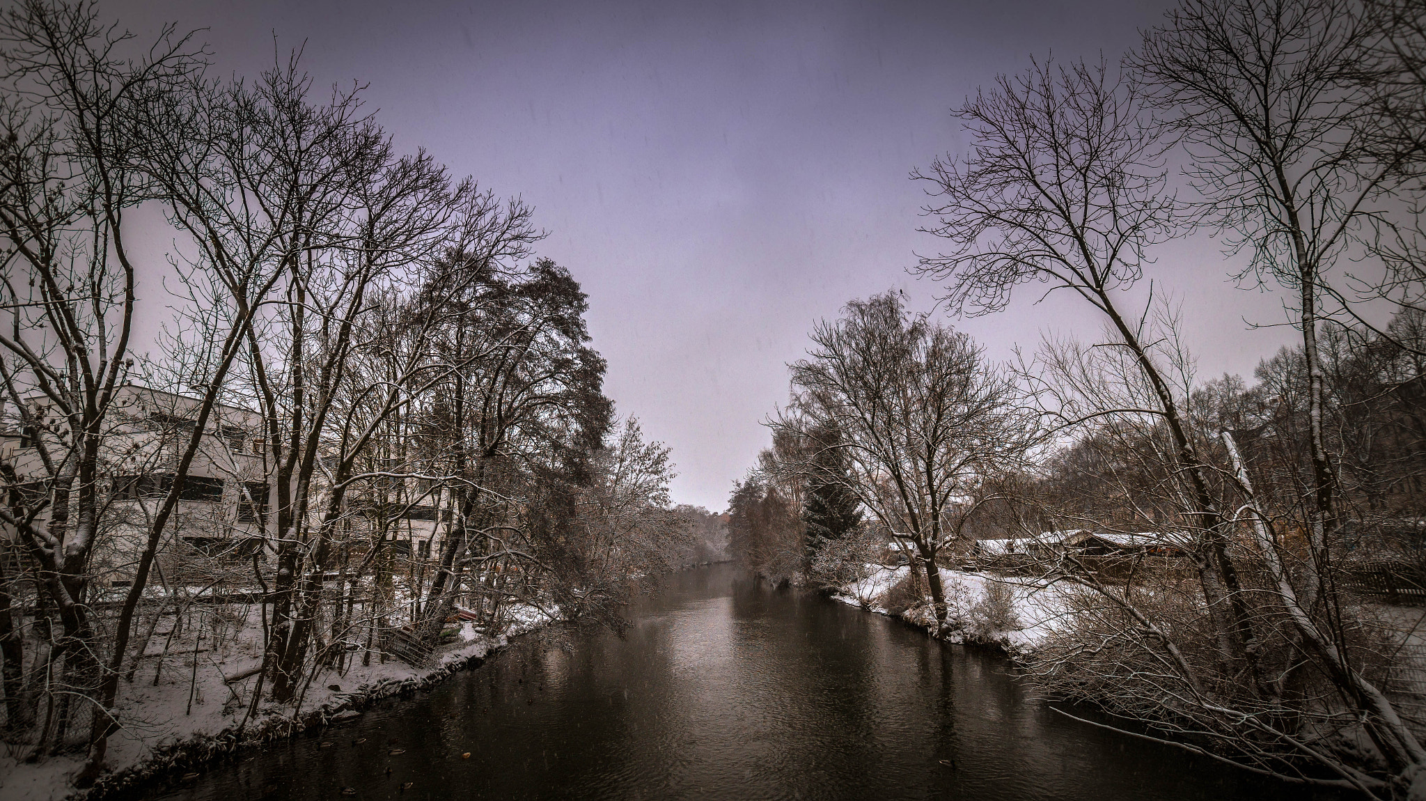 Sony SLT-A58 + Sigma 10-20mm F3.5 EX DC HSM sample photo. Snow on the river photography
