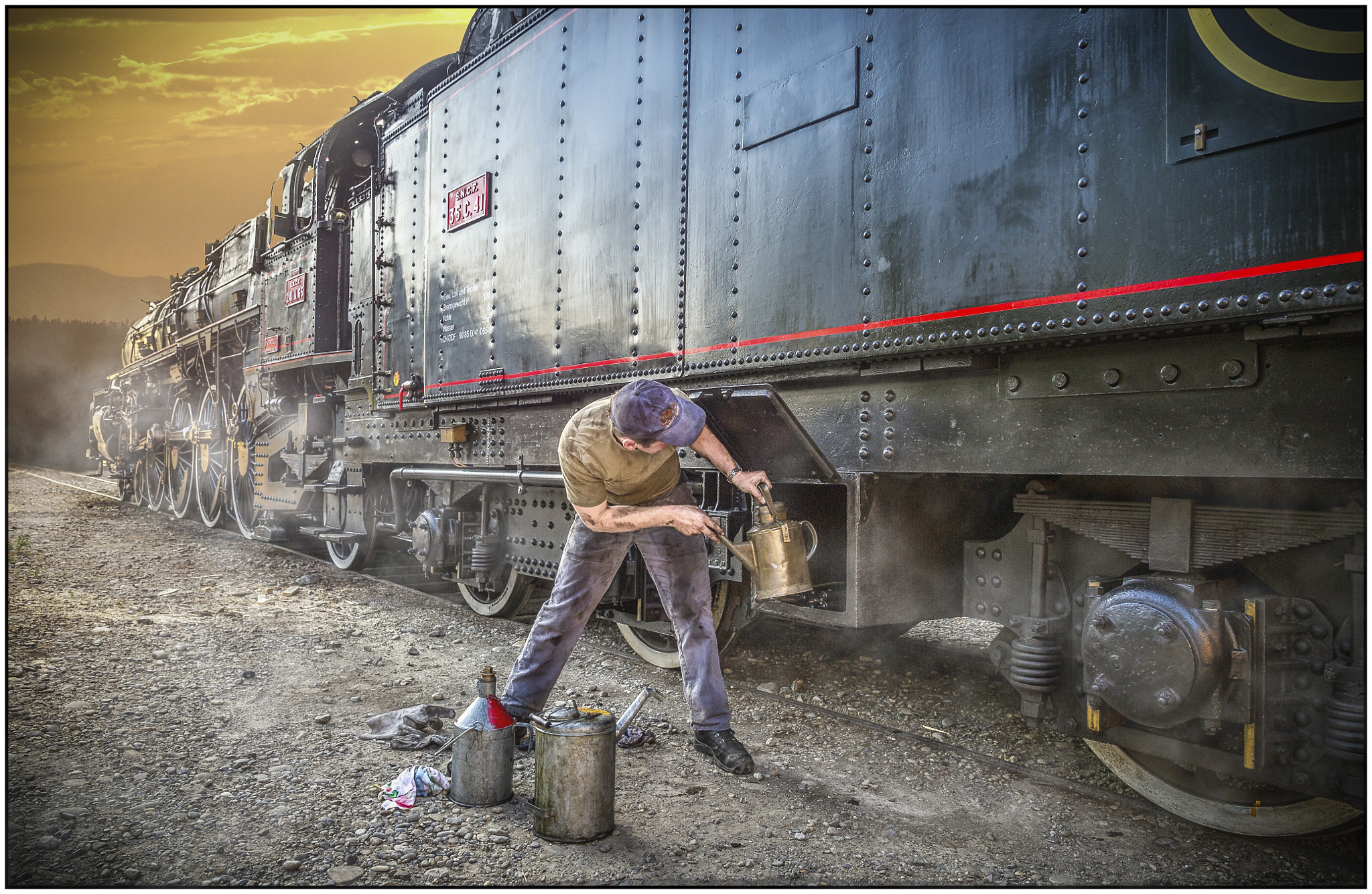 Nikon D3S sample photo. Harte arbeit an der lokomotive photography