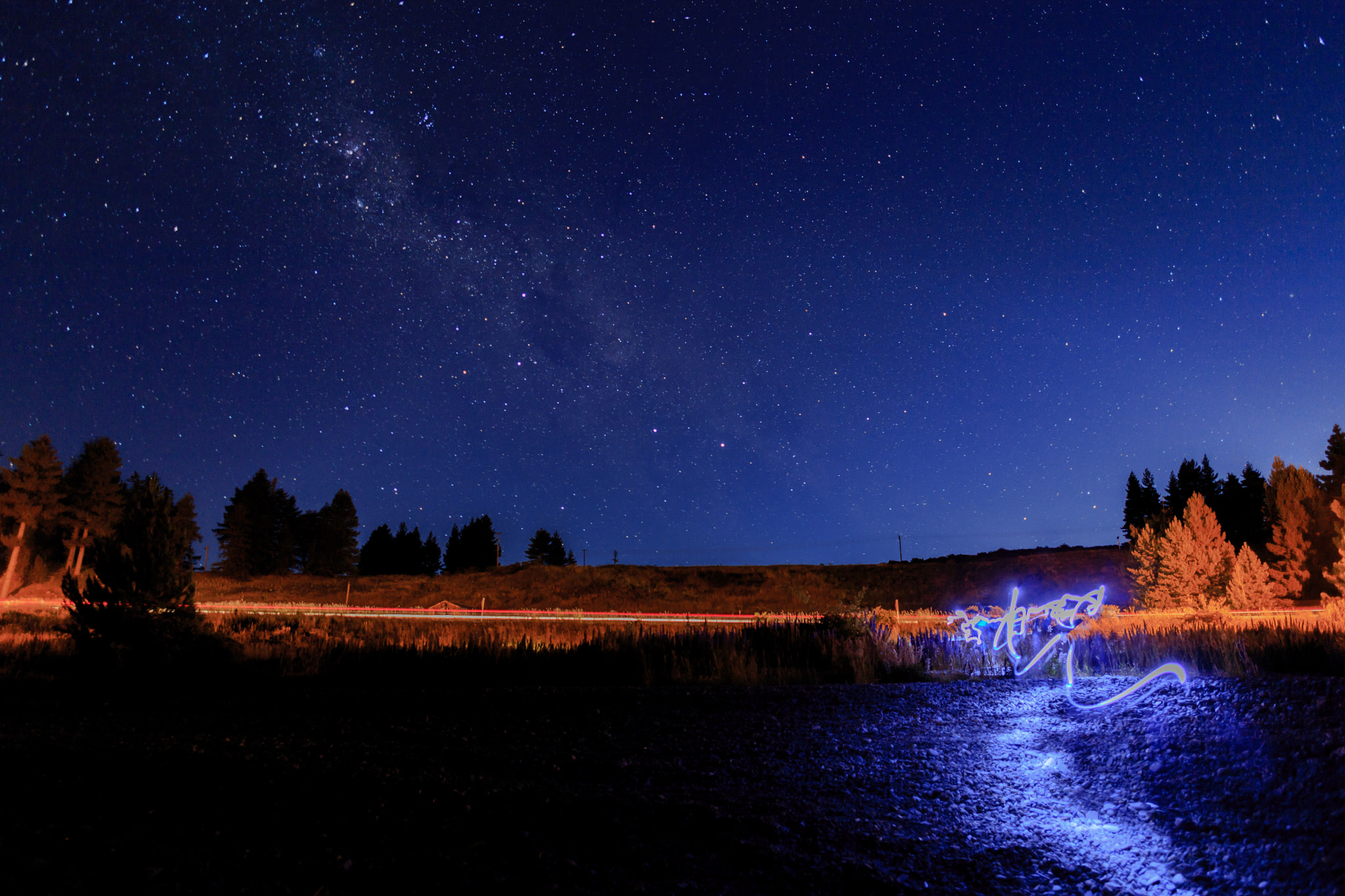 Canon EF 24mm F2.8 IS USM sample photo. Lake tekapo lightpainting - the hannes street photography
