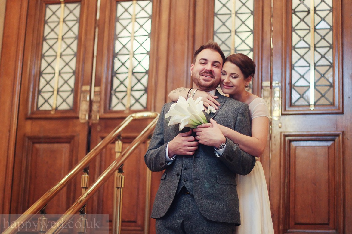 Canon EOS 700D (EOS Rebel T5i / EOS Kiss X7i) + Canon EF 50mm F1.4 USM sample photo. Cardiff city hall marriage photography