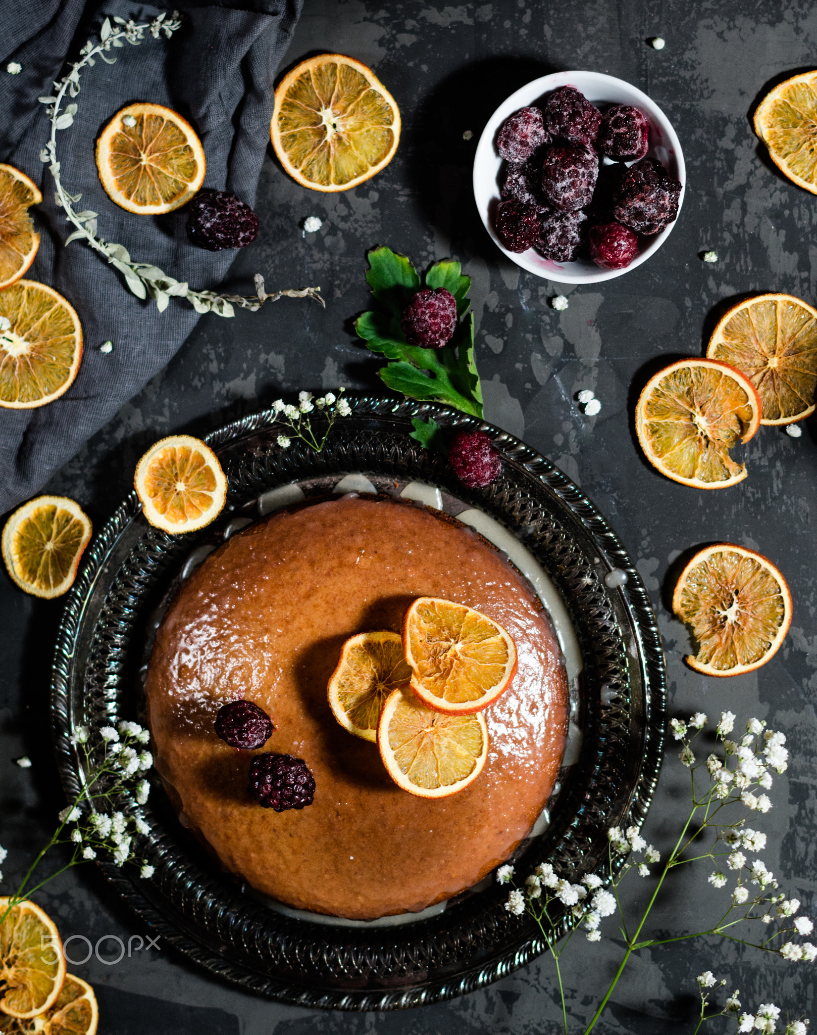 Orange and vanilla biscuit cake