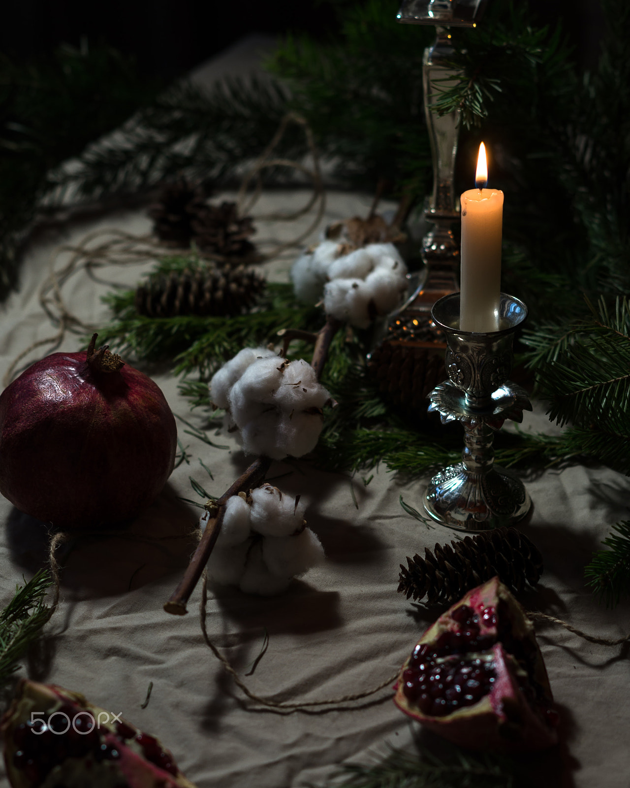Pentax K-30 sample photo. Pomegranate in candle lights photography