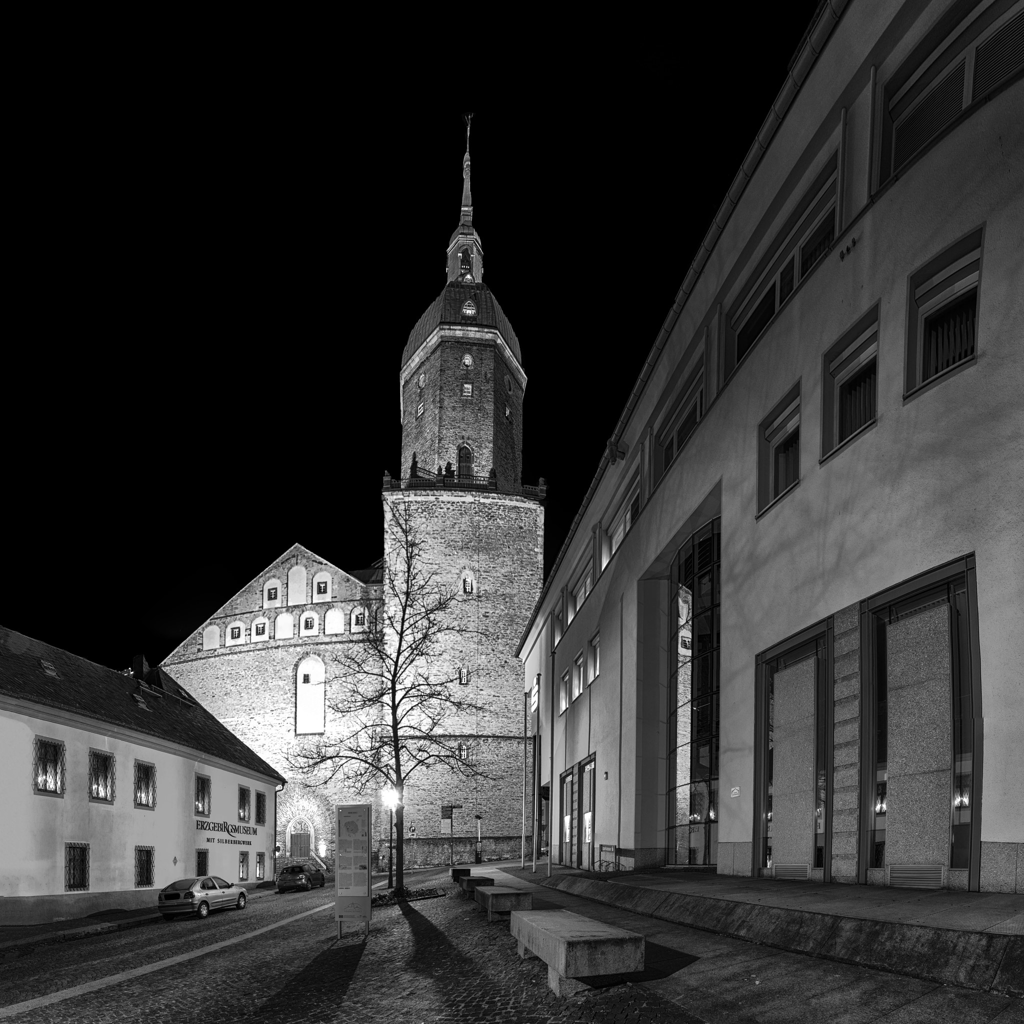 Nikon D7000 + Sigma 17-70mm F2.8-4 DC Macro OS HSM sample photo. St. annenkirche pano bw photography