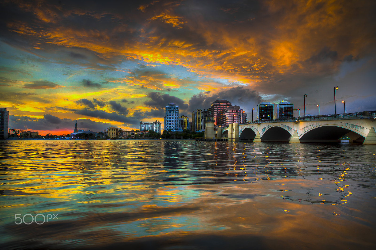 Canon EF 17-35mm f/2.8L + 1.4x sample photo. West palm sunset 1 photography