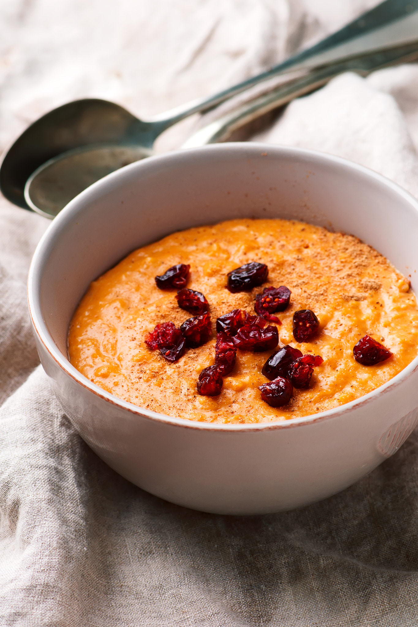 Nikon AF-S Micro-Nikkor 105mm F2.8G IF-ED VR sample photo. Pumpkin pie oatmeal for breakfast. photography