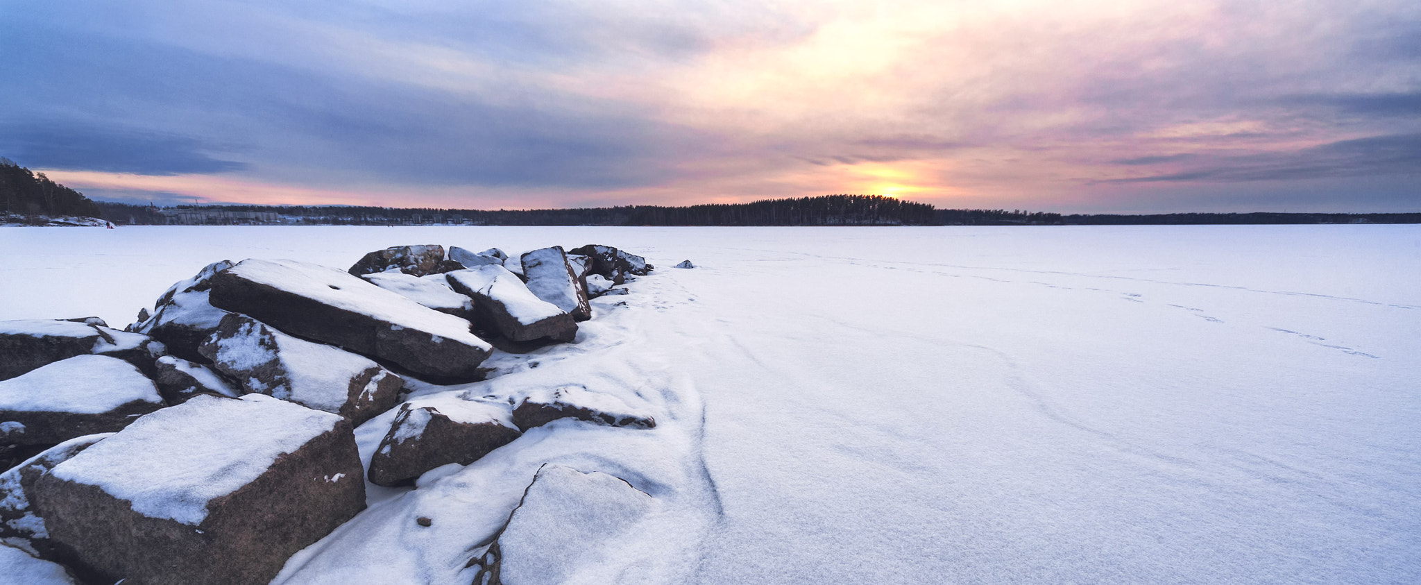 Canon EOS 5D Mark II sample photo. Winter sunset photography