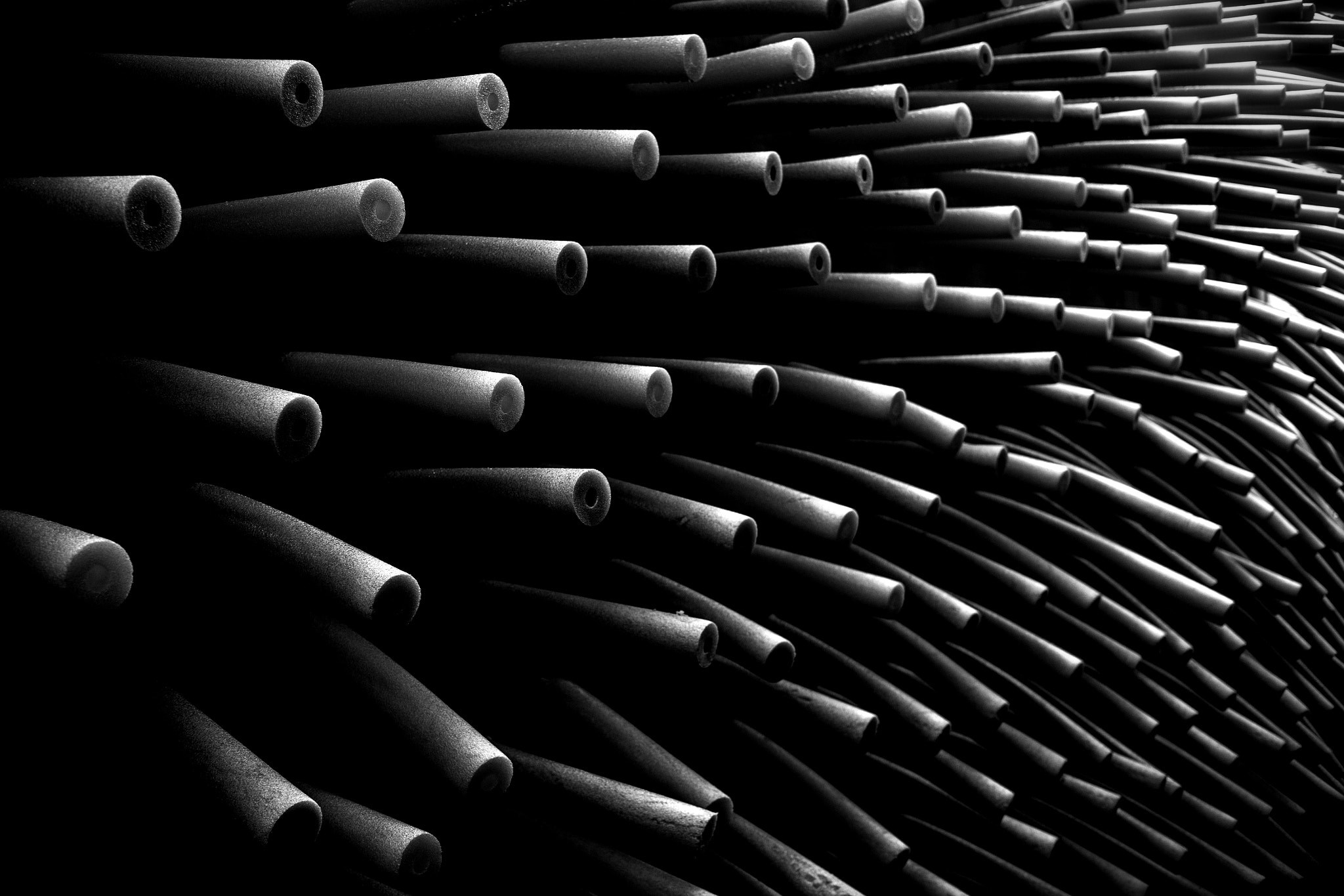 Sony a7 + Sigma 30mm F2.8 EX DN sample photo. Tubes on the street walls in quebec photography