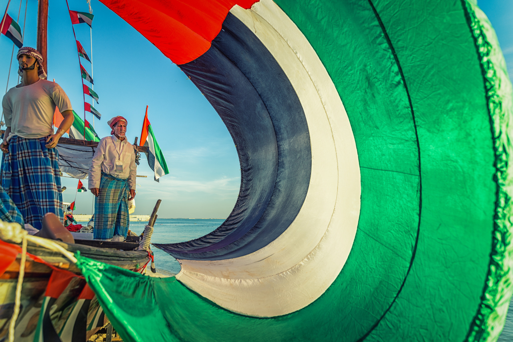 Nikon D810 + Sigma 24-105mm F4 DG OS HSM Art sample photo. Flag boat photography