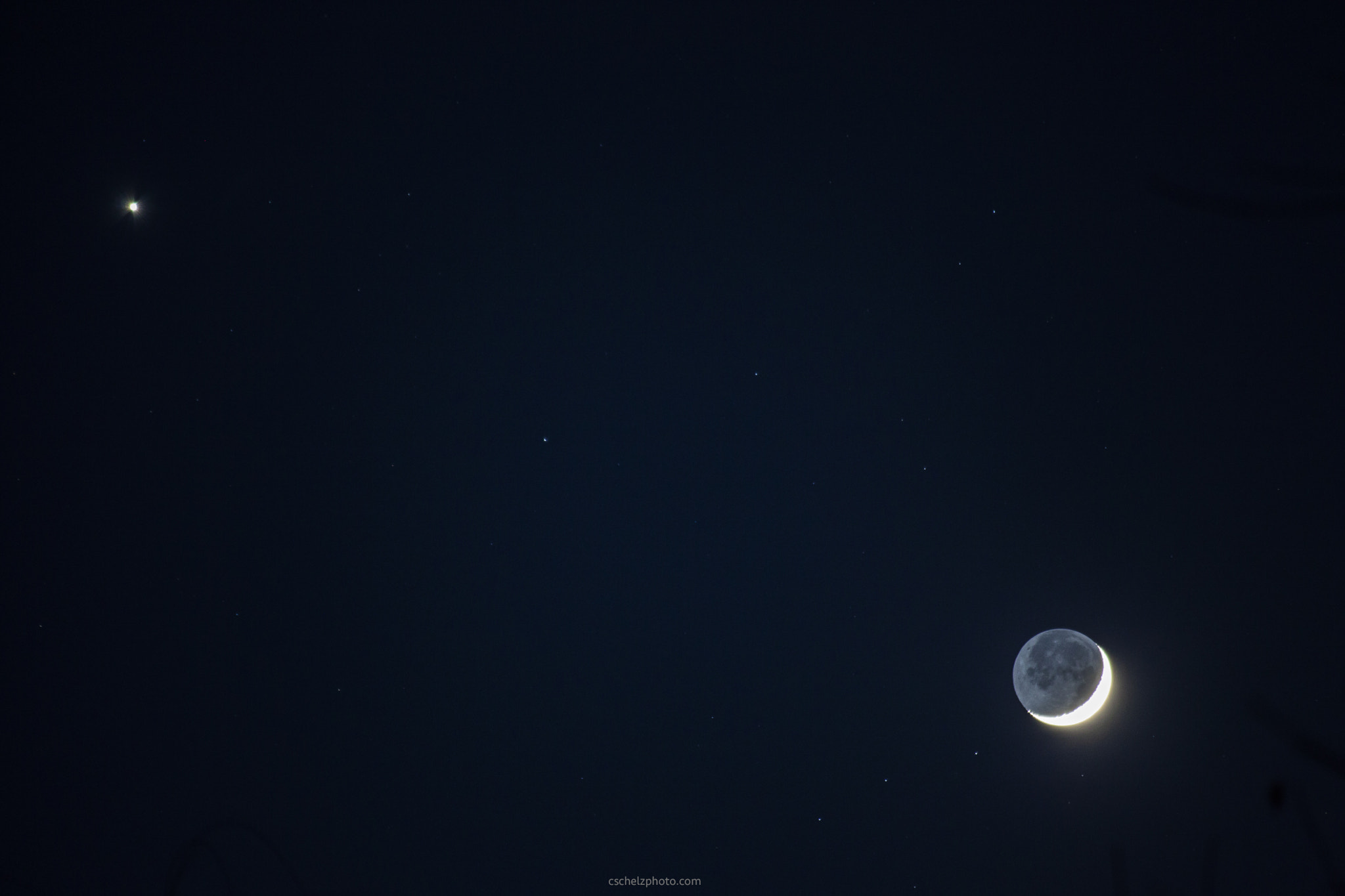 Canon EOS 5D Mark II sample photo. Moon and venus photography