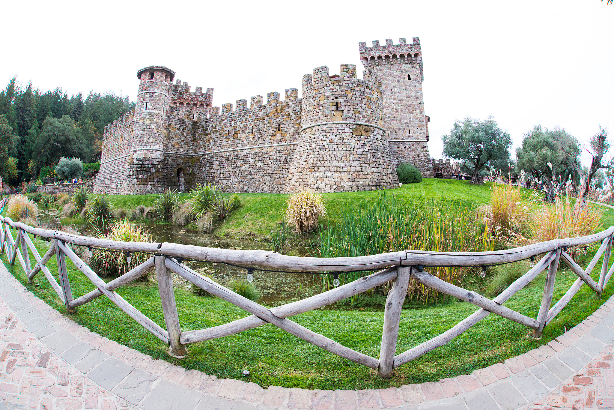 Nikon D800 + Sigma 15mm F2.8 EX DG Diagonal Fisheye sample photo. Castello di amorosa photography