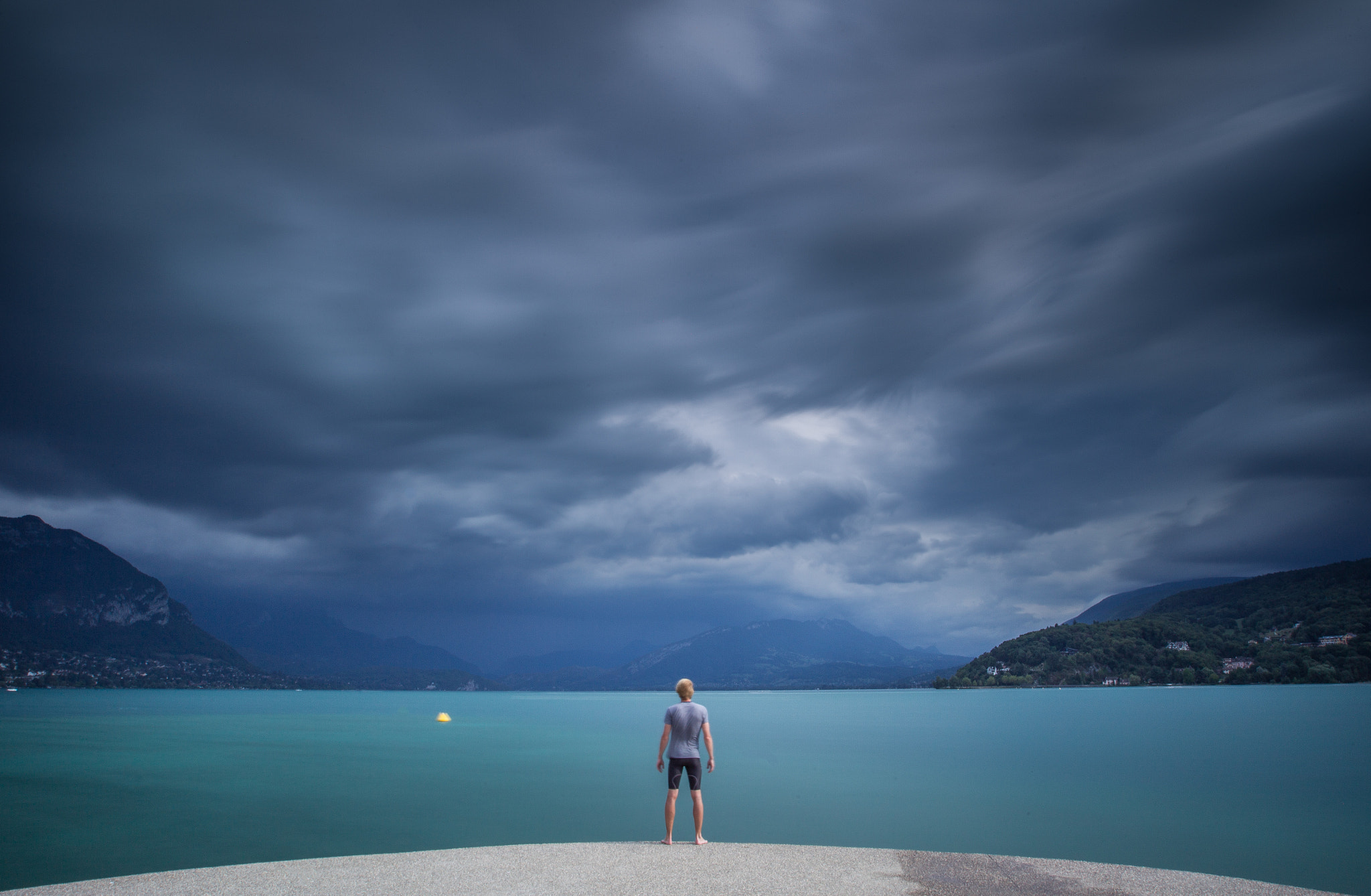 Canon EOS-1D Mark IV sample photo. Mental preparation for a swim at lake annecy photography