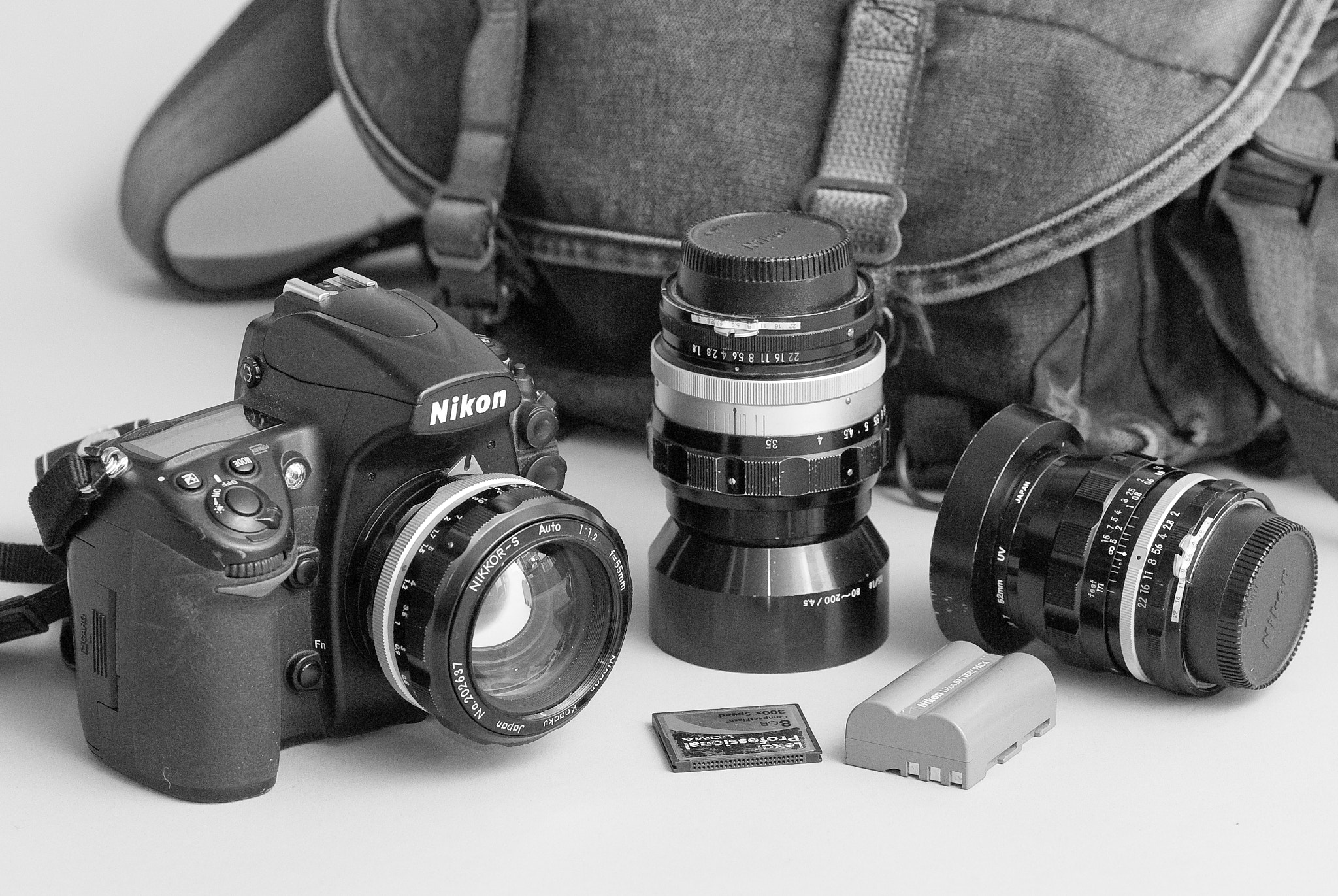 Nikon D200 + AF Nikkor 85mm f/1.8 sample photo. Camera bag photography