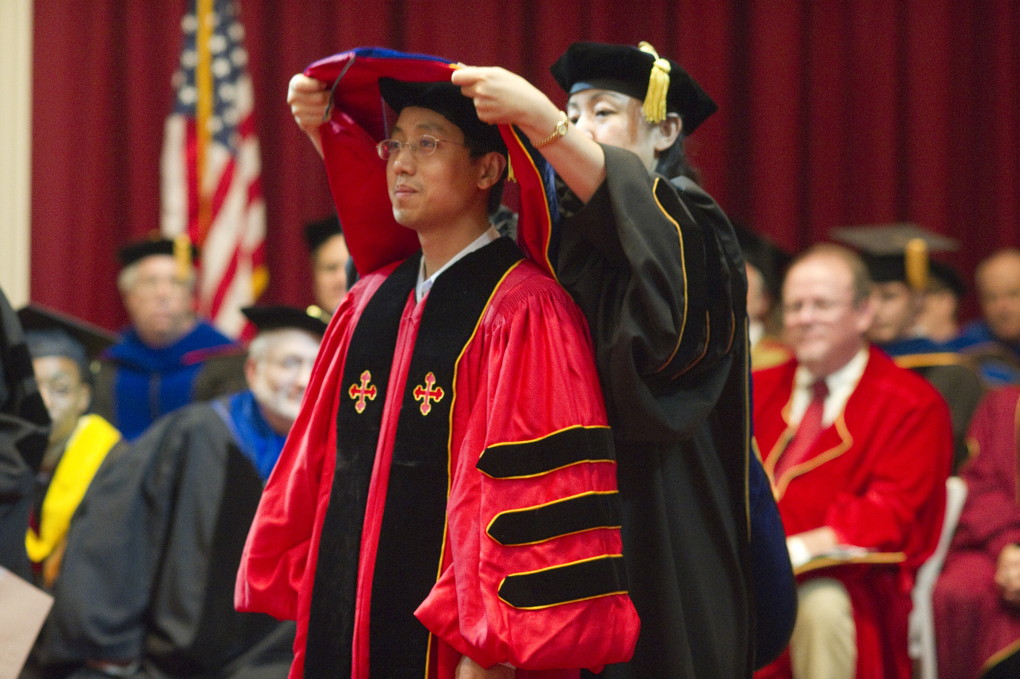 Nikon D3S + AF DC-Nikkor 135mm f/2 sample photo. 2010 university of maryland spring commencement - doctorate hooding photography
