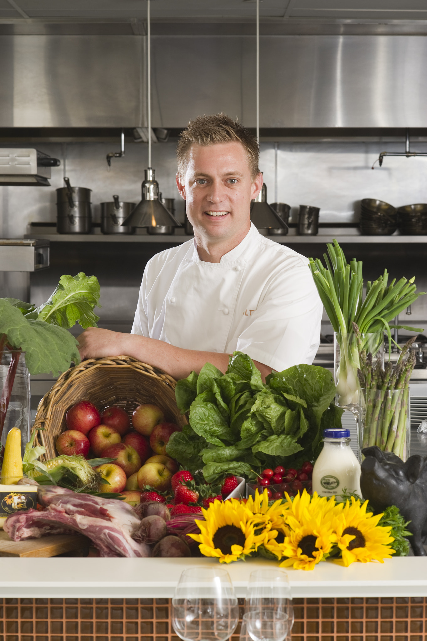 AF Nikkor 85mm f/1.8 sample photo. Chef brian voltaggio , frederick md, with fruits and vegetables in a kitchen photography