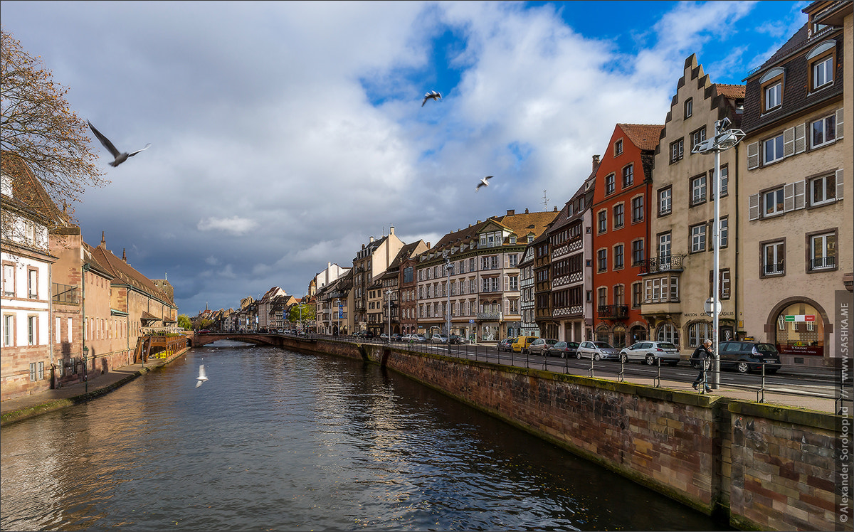 Sony a99 II sample photo. Autumnal street view of strasbourg city photography