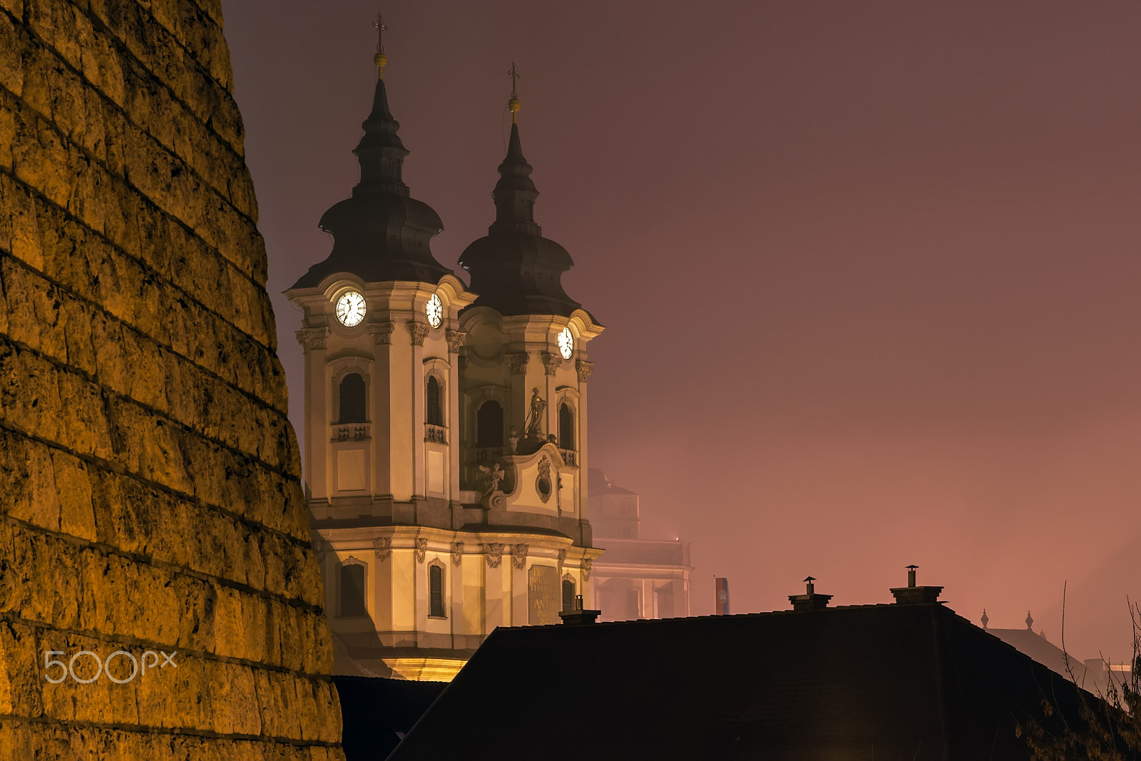 Nikon D90 + Tamron AF 28-75mm F2.8 XR Di LD Aspherical (IF) sample photo. Church in eger at night photography