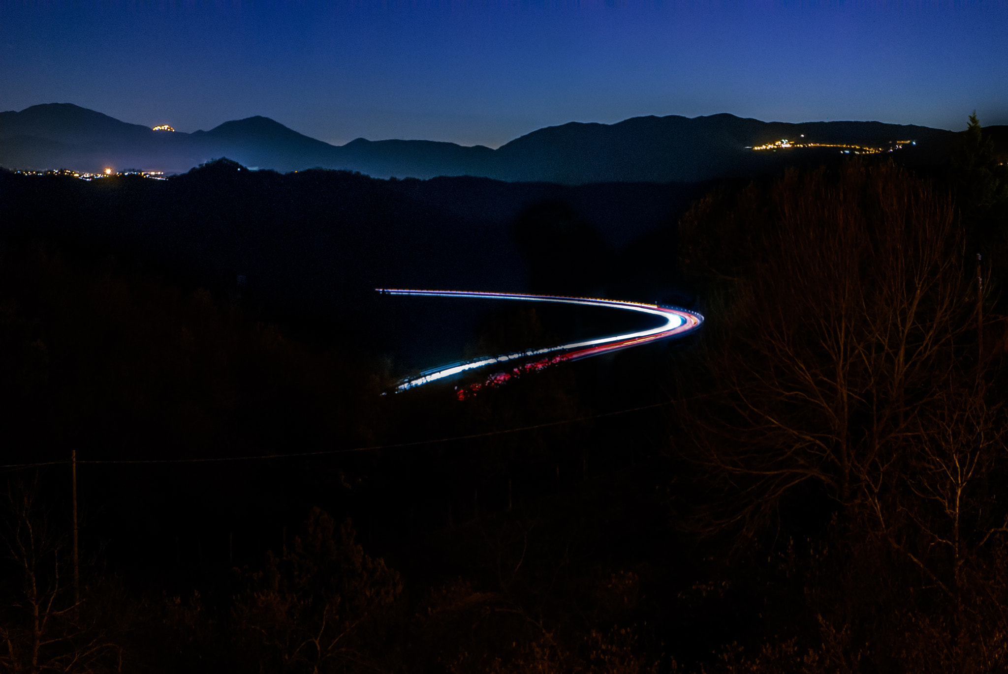 Nikon D80 sample photo. Light trails in the dark... photography