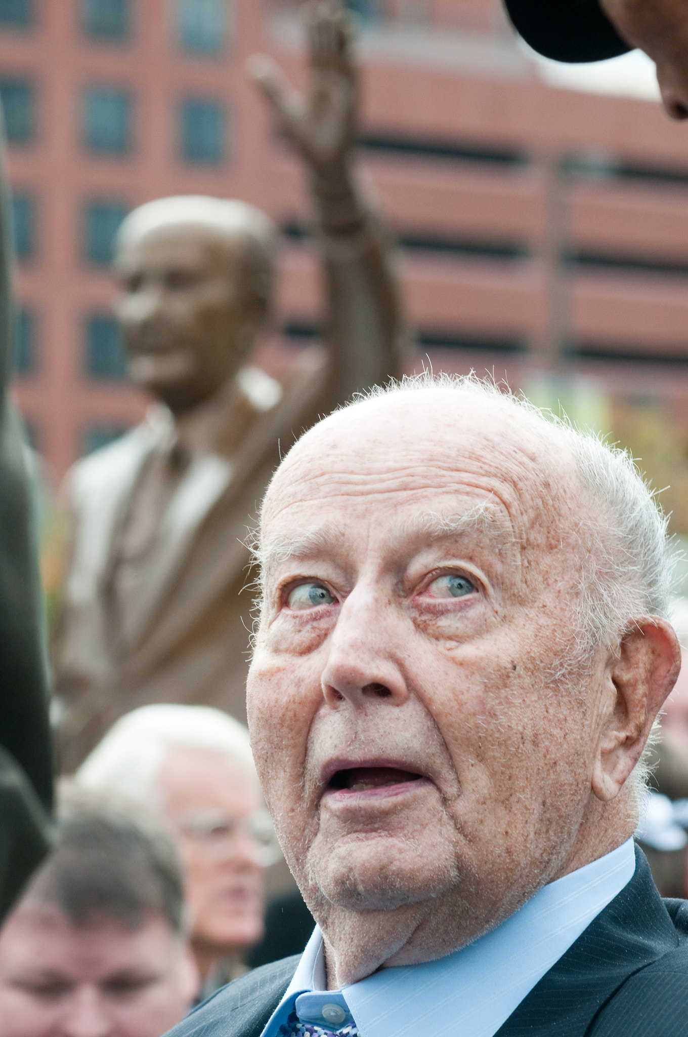 Nikon D300 sample photo. Unvieling of william donald schaefer sculpture at baltimore inner harbor photography