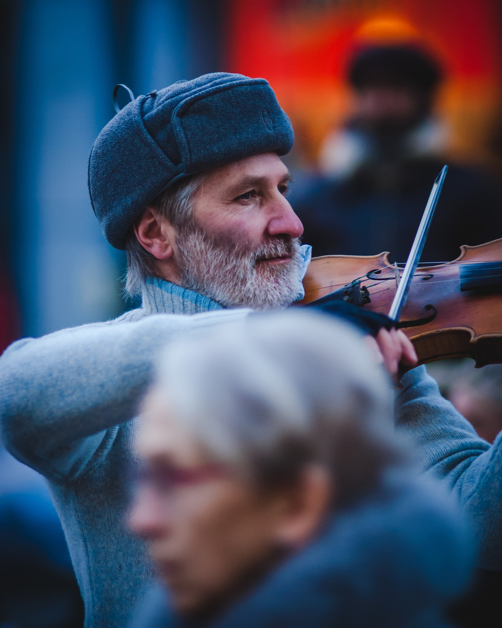 Sony Alpha DSLR-A200 + Minolta AF 200mm F2.8 HS-APO G sample photo. Street musician antwerp, belgium photography